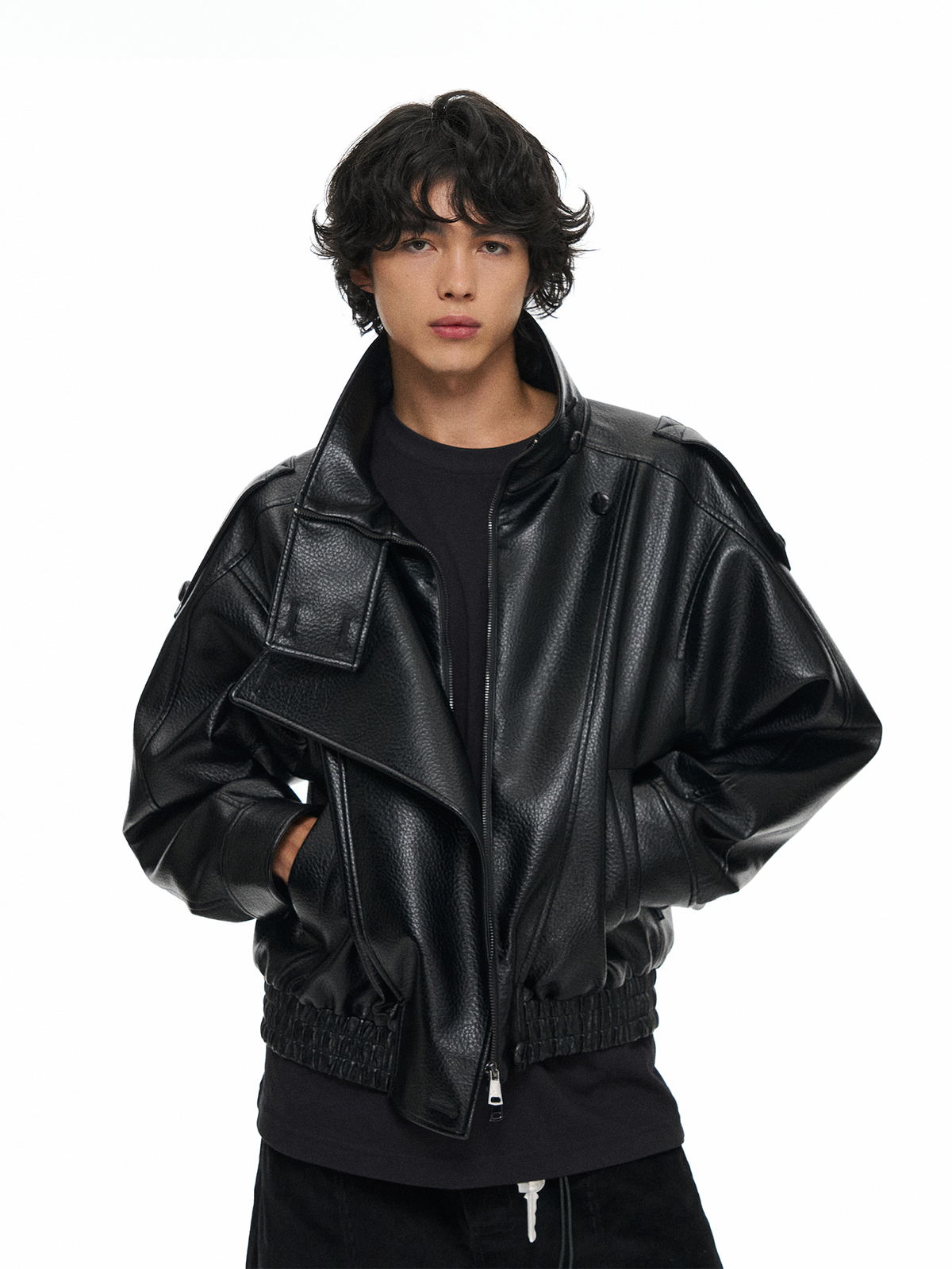 TGNS Faux Leather Biker Jacket