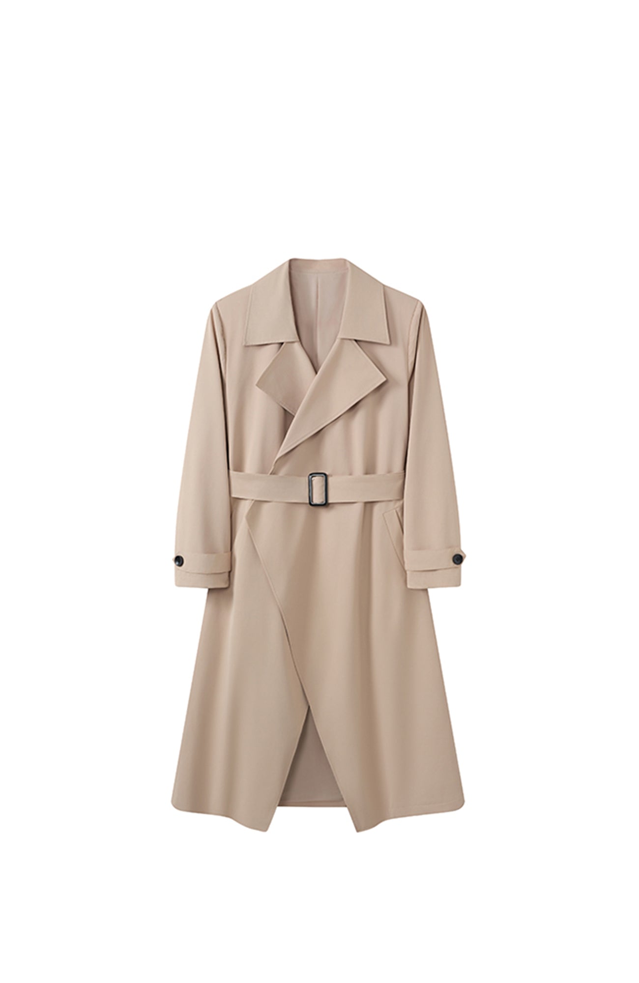 JIECHI Detachable Jacquard Cape Belted Coat