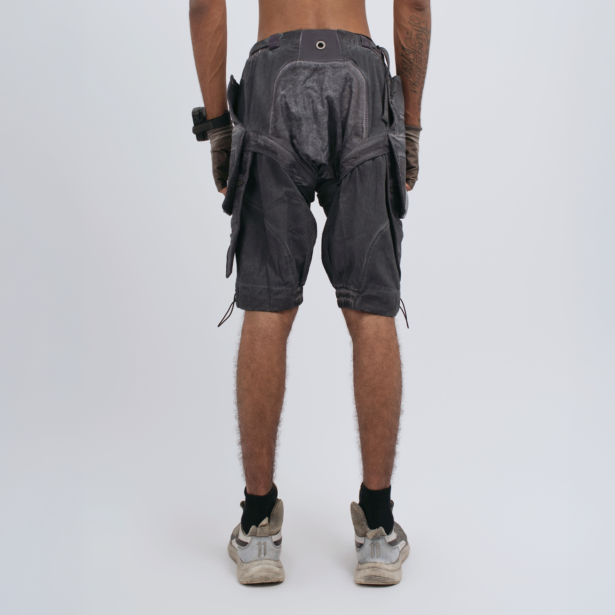 STEAM Distressed Spliced Detachable Utility Shorts