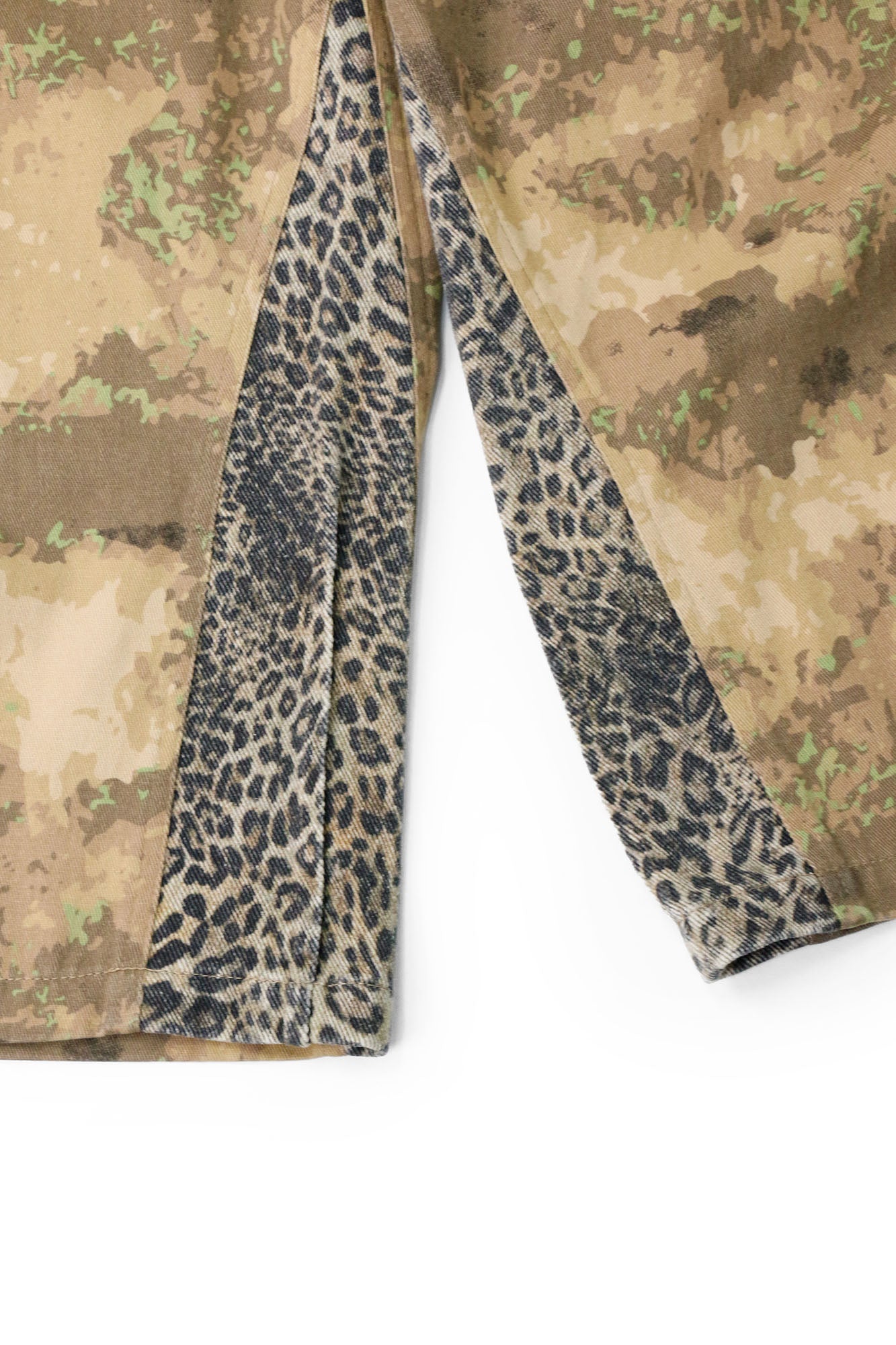 RELABEL Detachable Scarf Camo Leopard Panel Oversized Shorts, premium urban and streetwear designers apparel on PROJECTISR.com, RELABEL