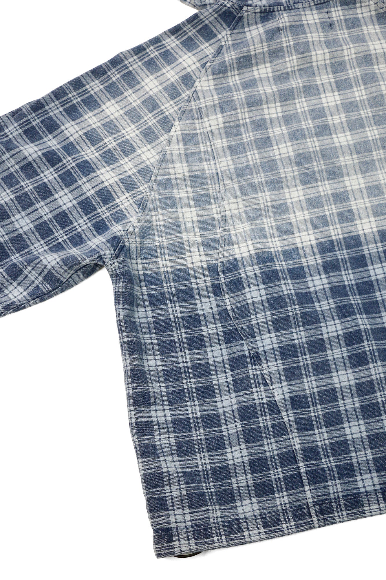 RELABEL Plaid Rivet Paneled Faded Hoodie, premium urban and streetwear designers apparel on PROJECTISR.com, RELABEL