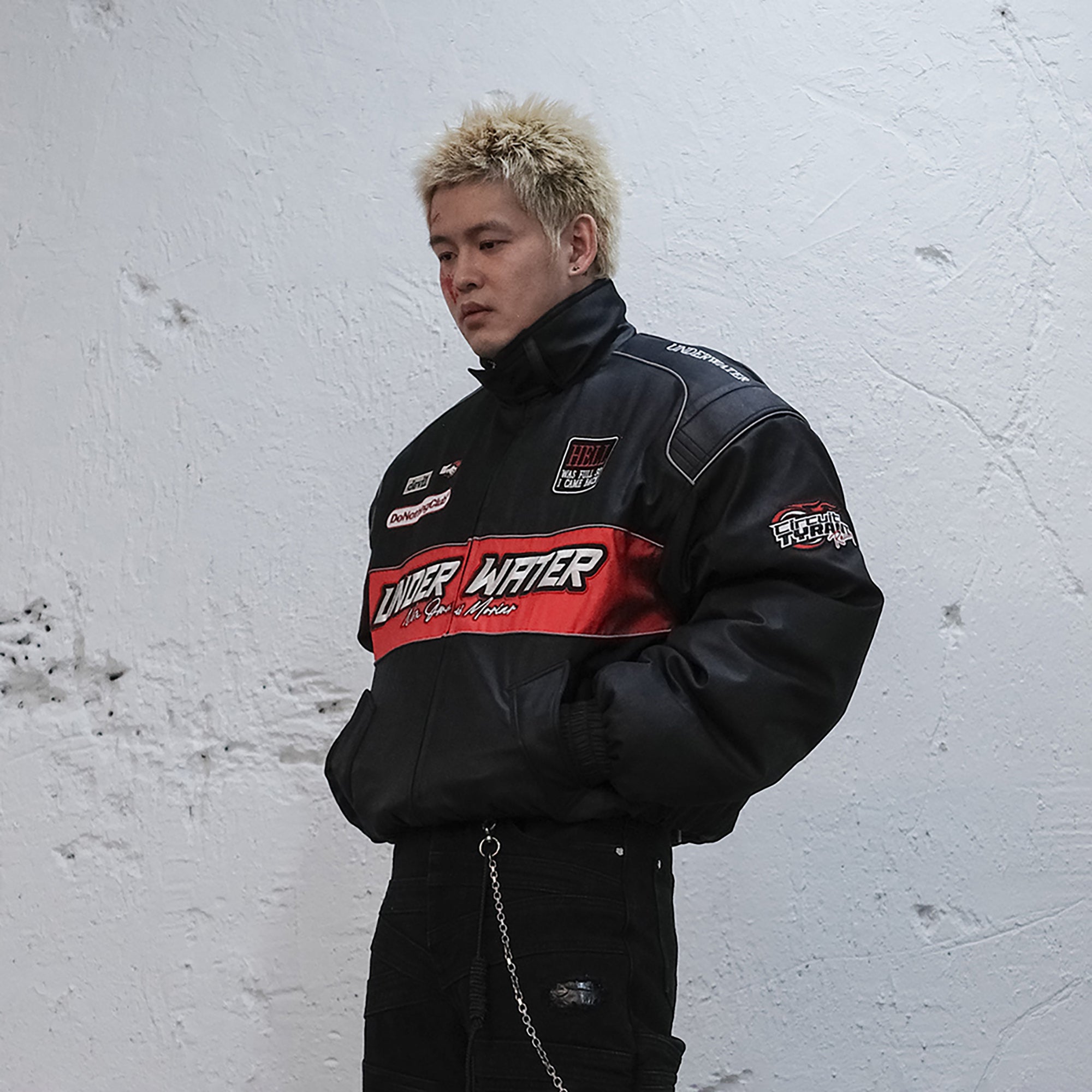 UNDERWATER Hell Racer Embroidered Padded Bomber