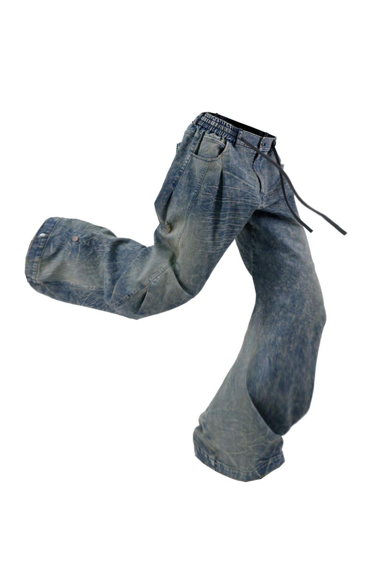 RELABEL Washed Curved-Blade Jeans