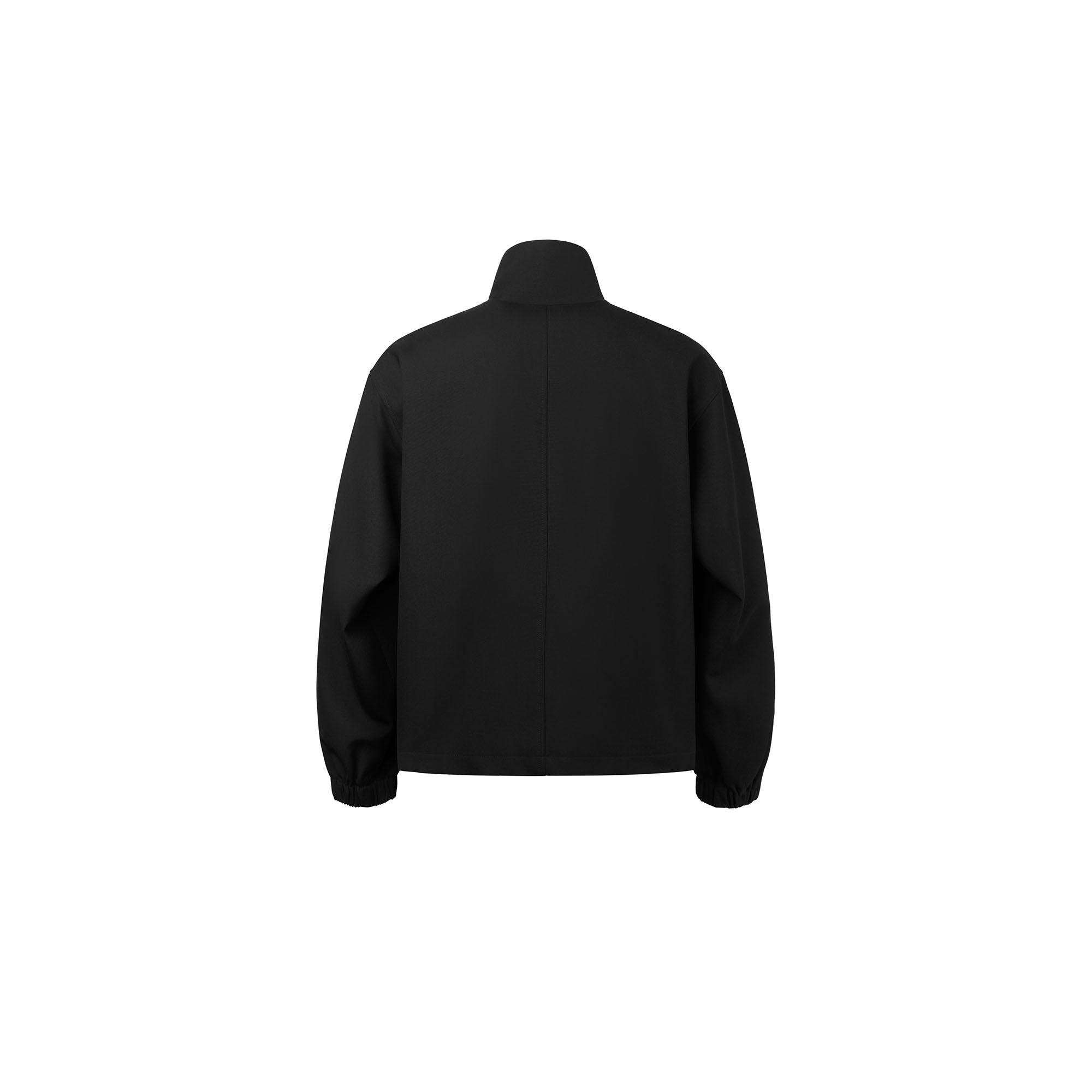OKAYTHXBYE Glossy Houndstooth-Lined Stand Collar Jacket, premium urban and streetwear designers apparel on PROJECTISR.com, OKAYTHXBYE