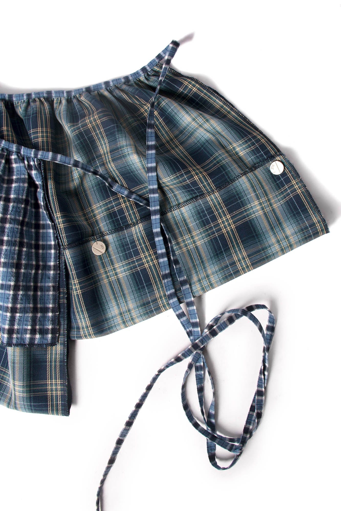 RELABEL Multi-Wear Plaid Layered Draped Skirt, premium urban and streetwear designers apparel on PROJECTISR.com, RELABEL