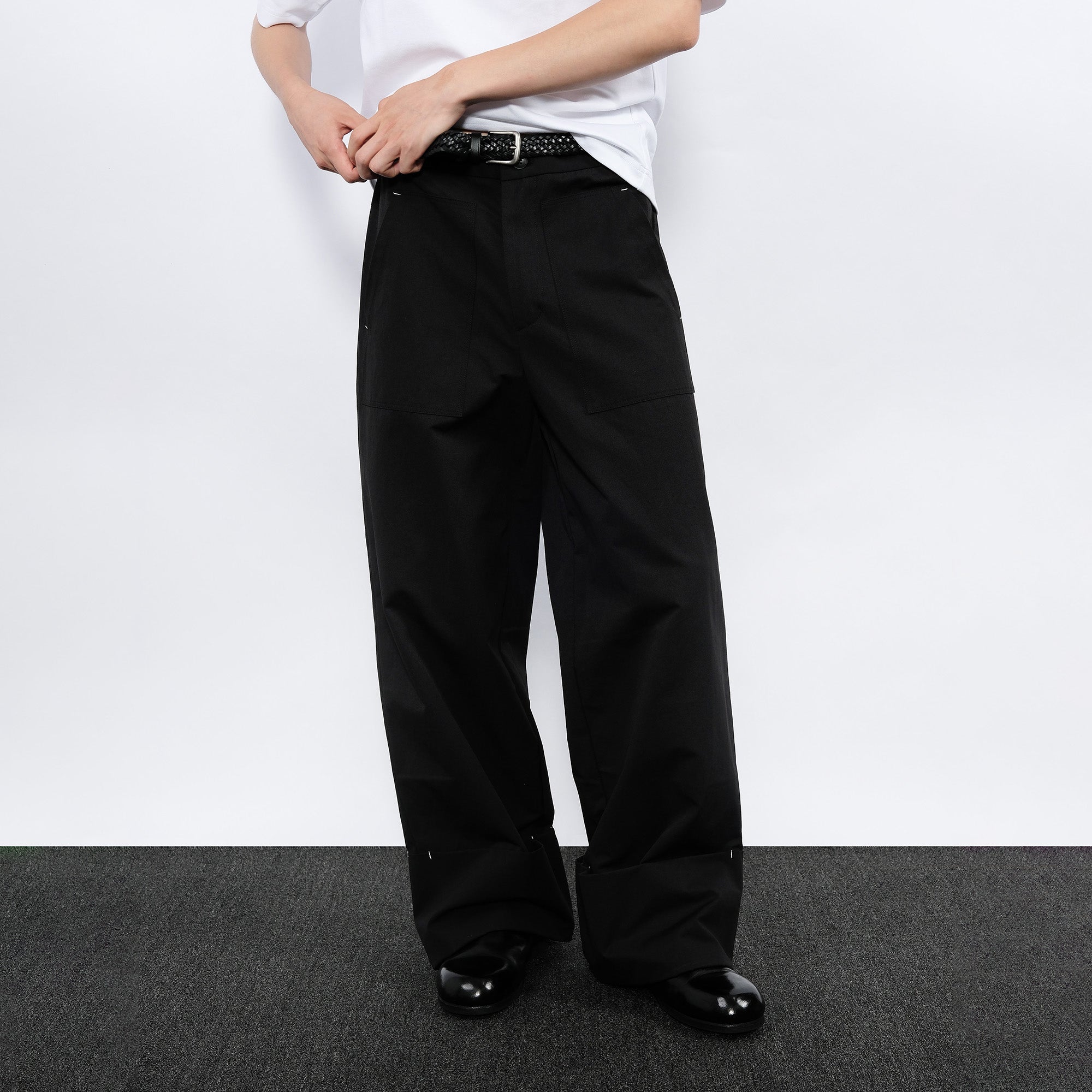 7440 37 1 Wide Cuffed Straight-Leg Pants, premium urban and streetwear designers apparel on PROJECTISR.com, 7440 37 1