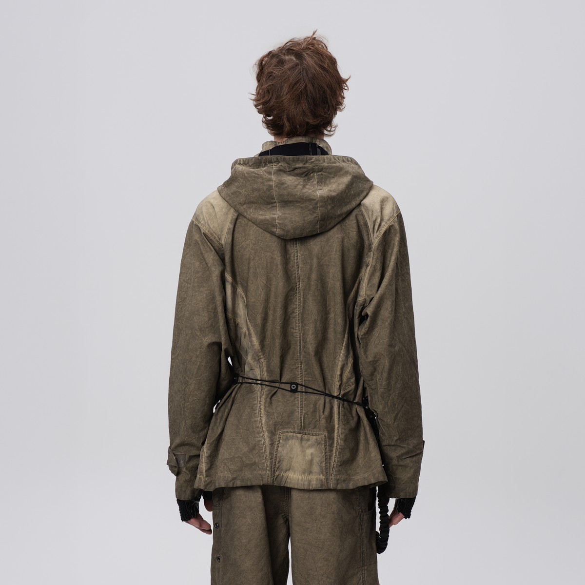 STEAM Distressed Paneled Hooded Jacket