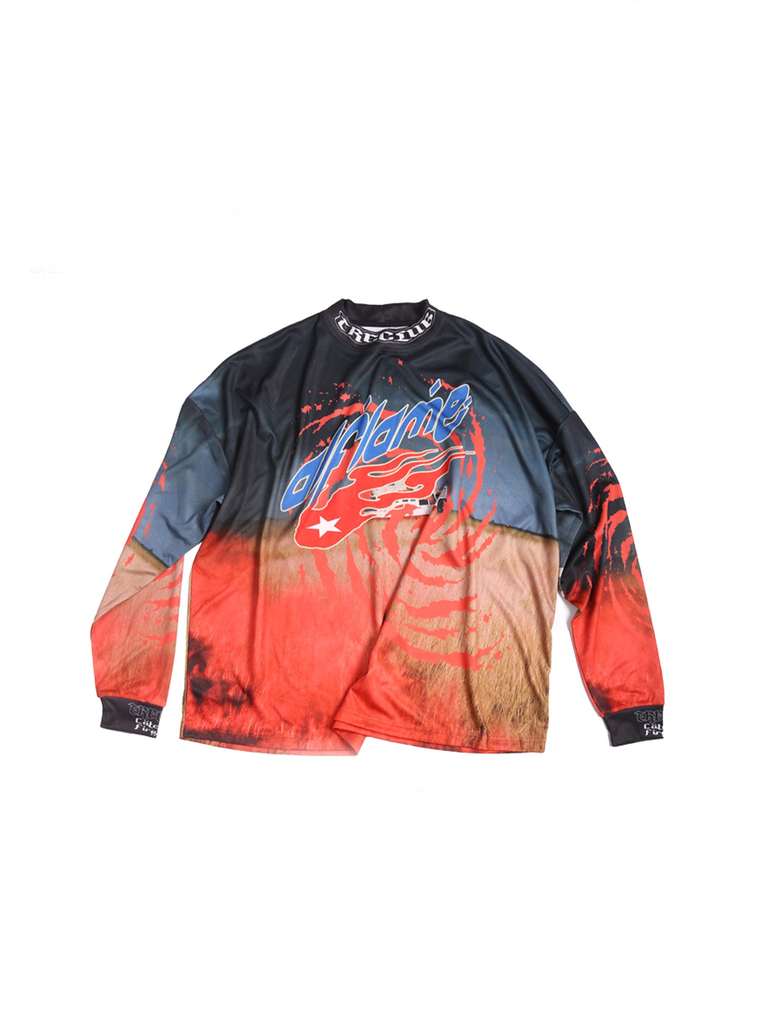 TRECLUB Contrast Swirl Full-Printed Long-Sleeve Jersey, premium urban and streetwear designers apparel on PROJECTISR.com, TRECLUB