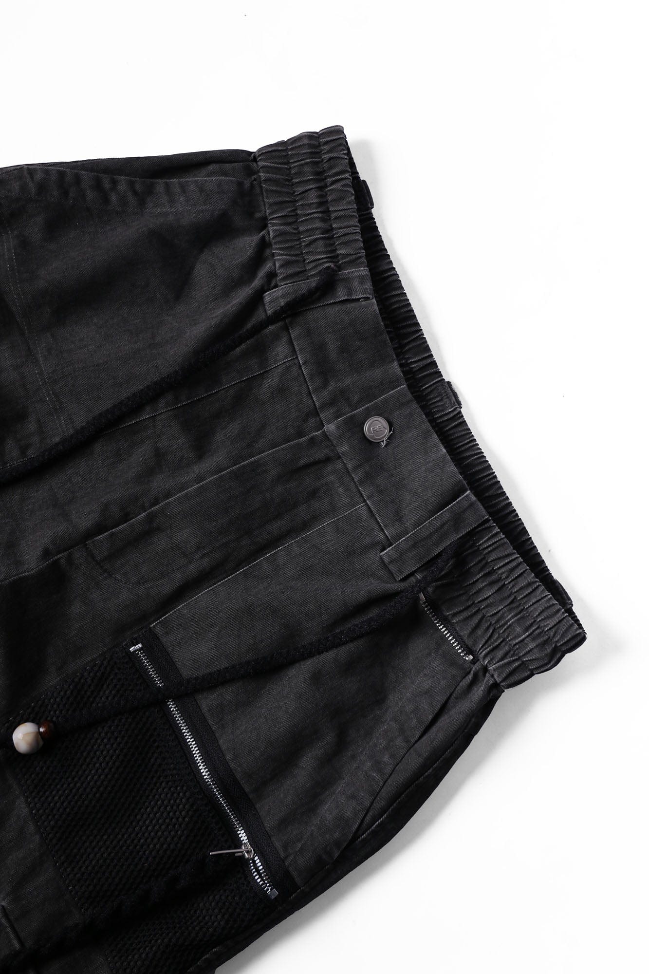 RELABEL Detachable Beaded Drawstring Cargo Black, premium urban and streetwear designers apparel on PROJECTISR.com, RELABEL