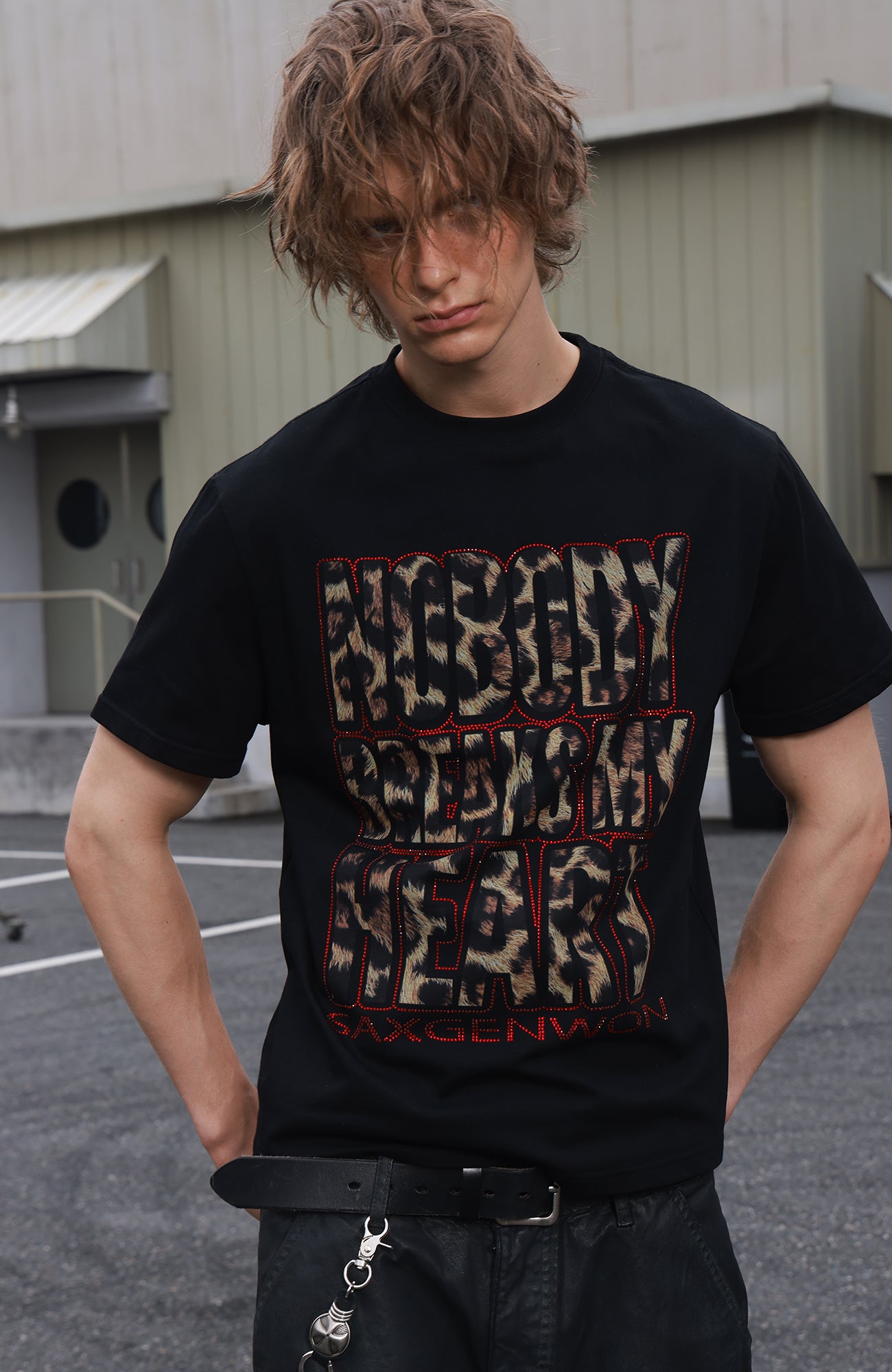 SAVAGEGROWTHWORLD Leopard Diamond Graphic T-Shirt