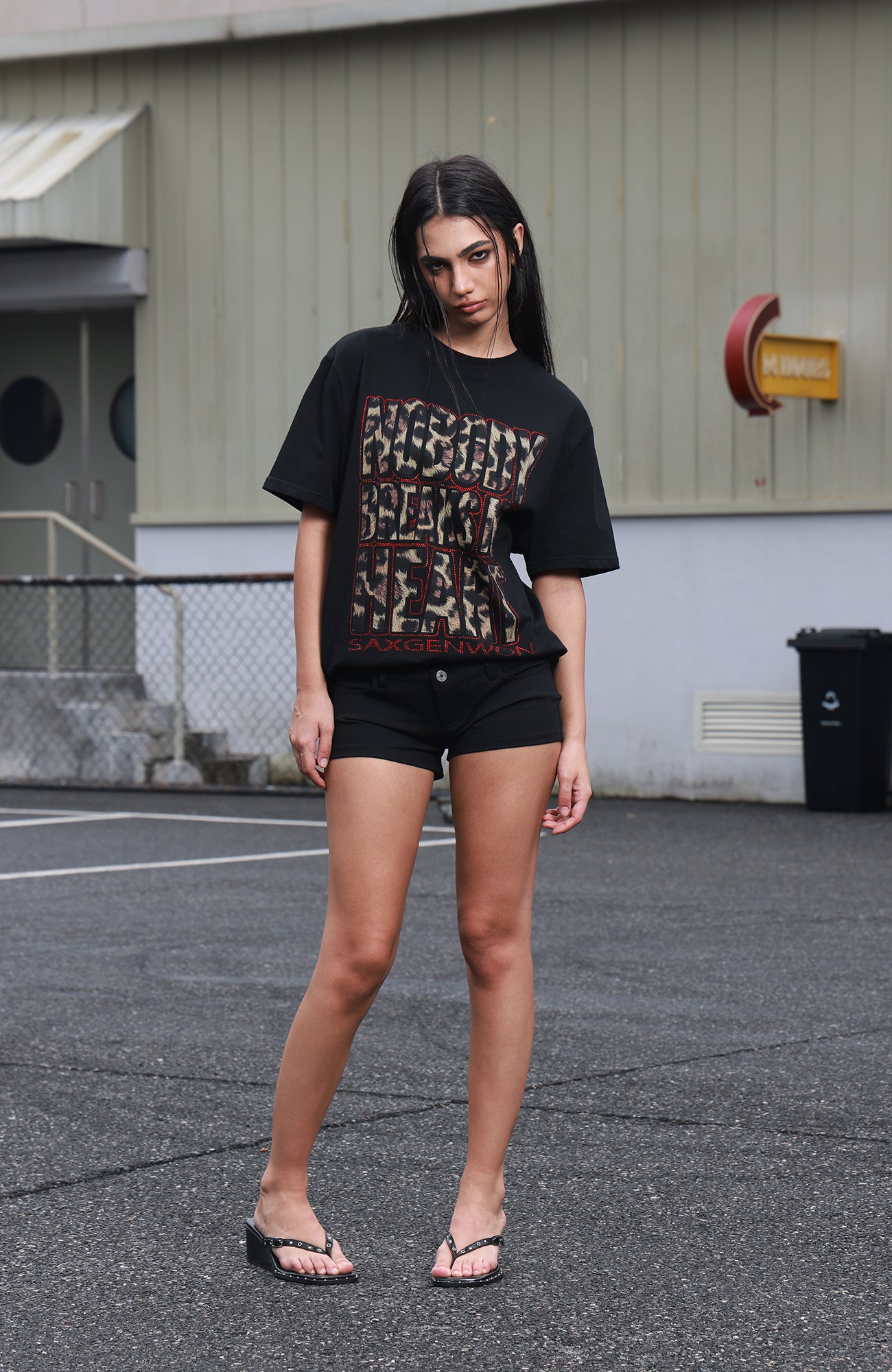 SAVAGEGROWTHWORLD Leopard Diamond Graphic T-Shirt