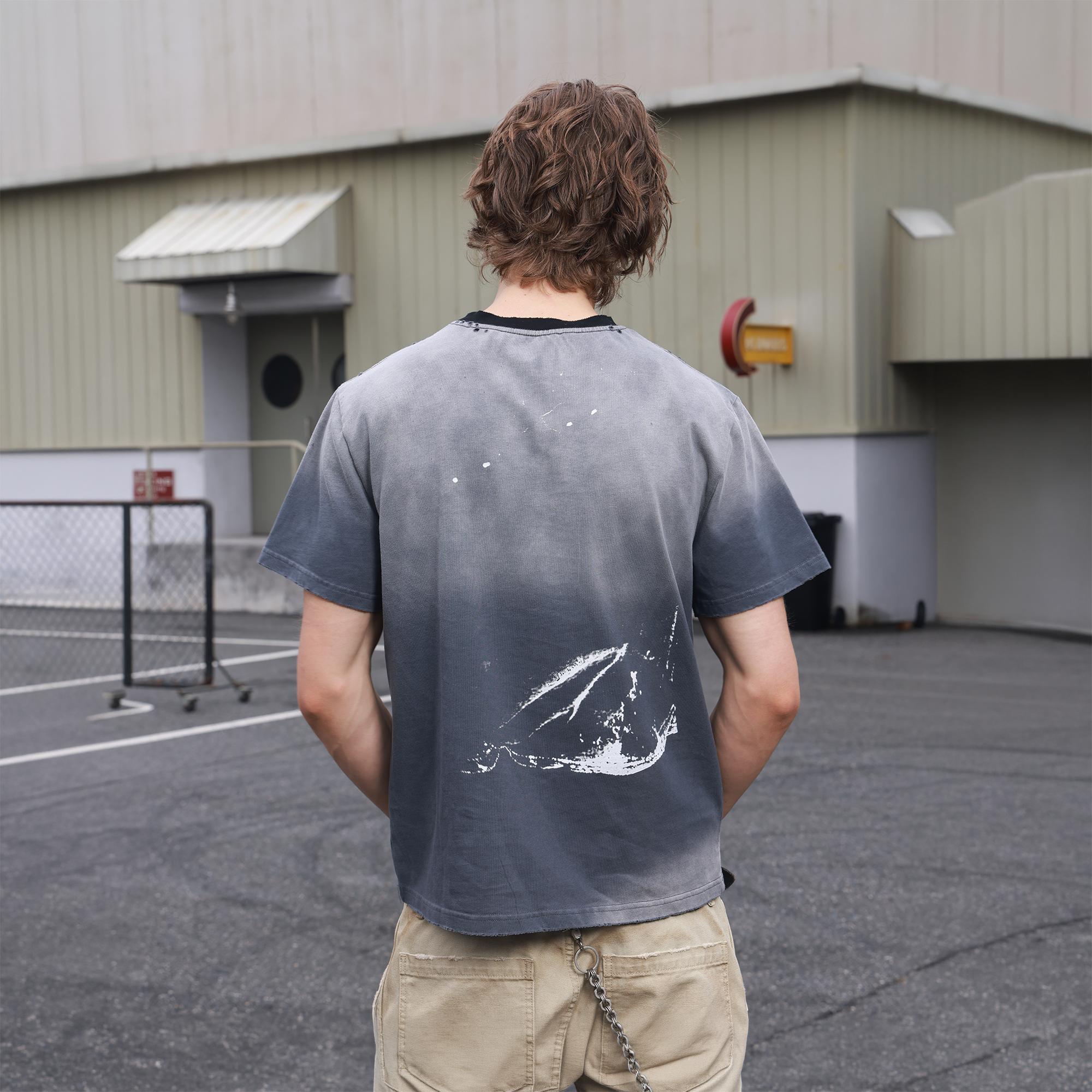 SAVAGEGROWTHWORLD Studded Distressed Graphic T-Shirt