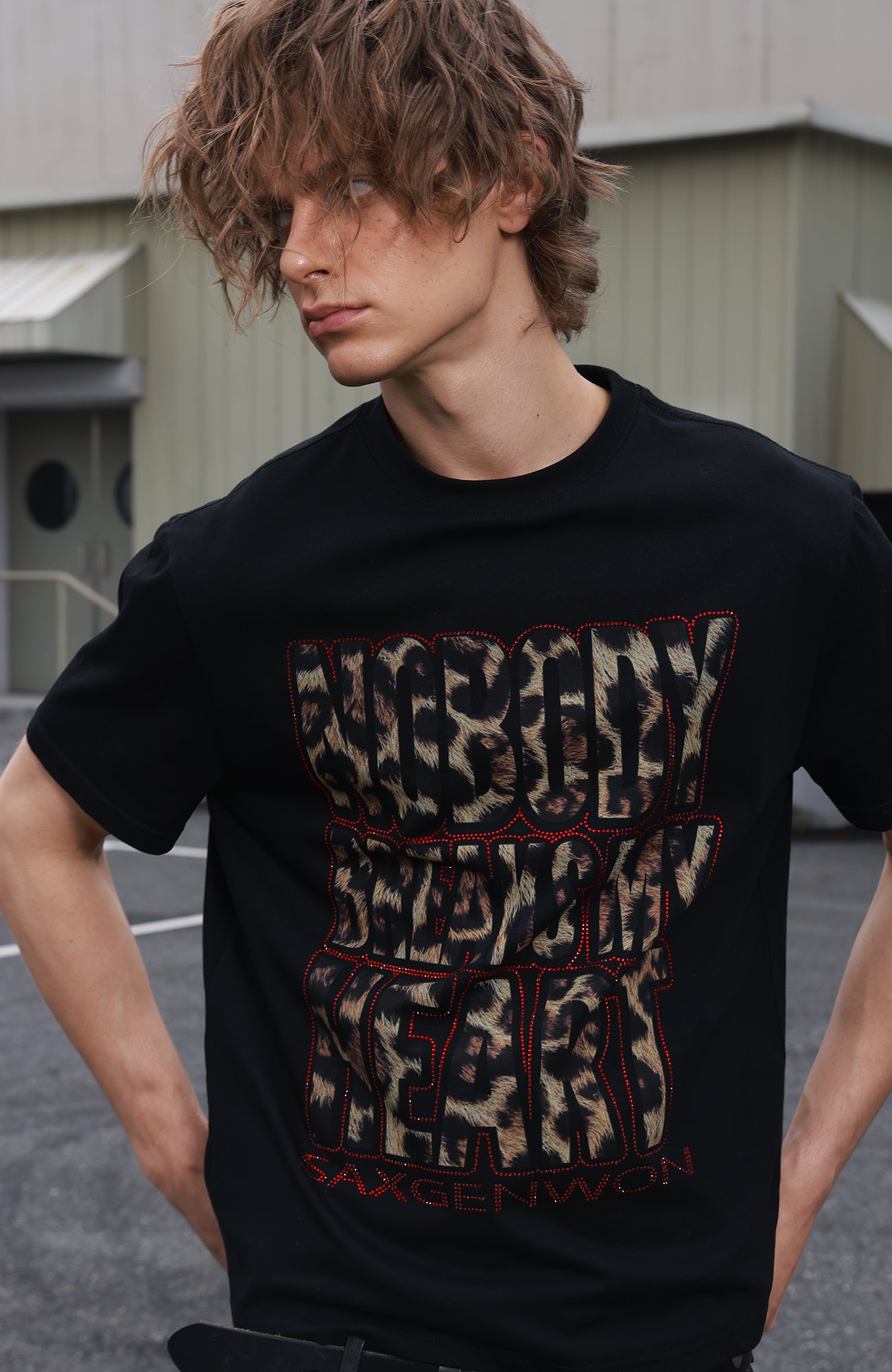 SAVAGEGROWTHWORLD Leopard Diamond Graphic T-Shirt