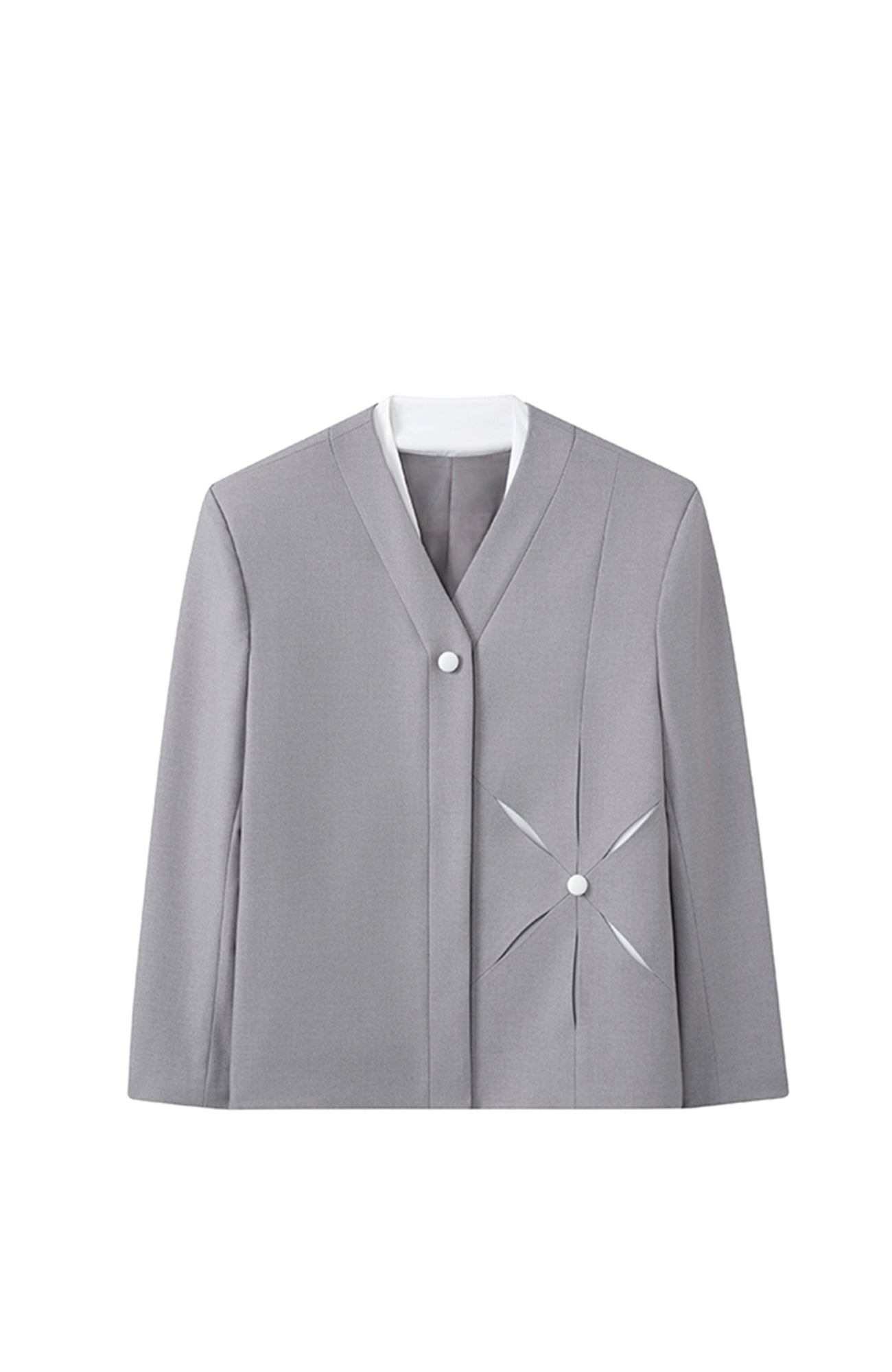 JIECHI Essential V-Neck Cut-Out Blazer