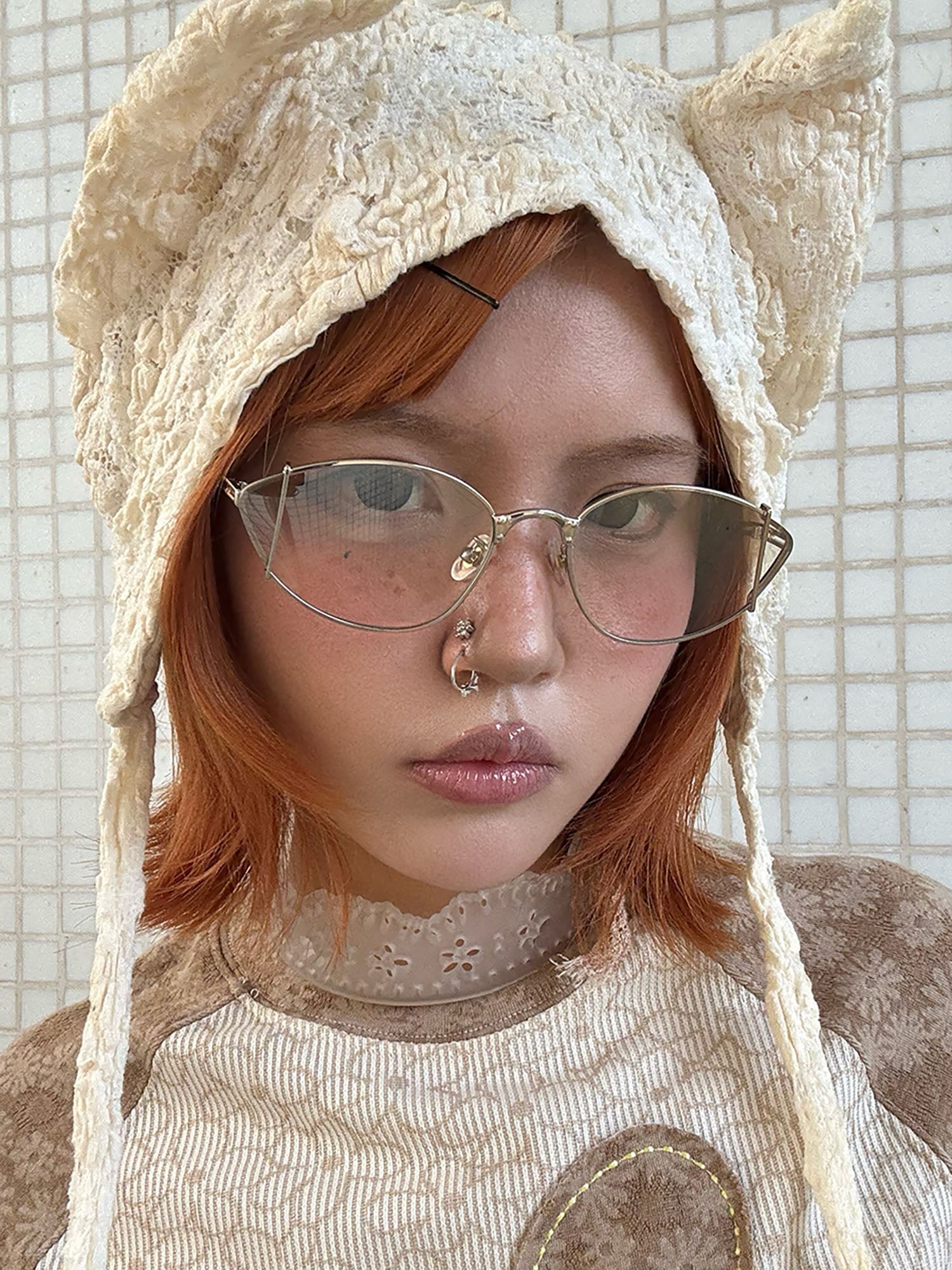 DAMAGE ASIA Cat-Eye Wireframe Sunglasses