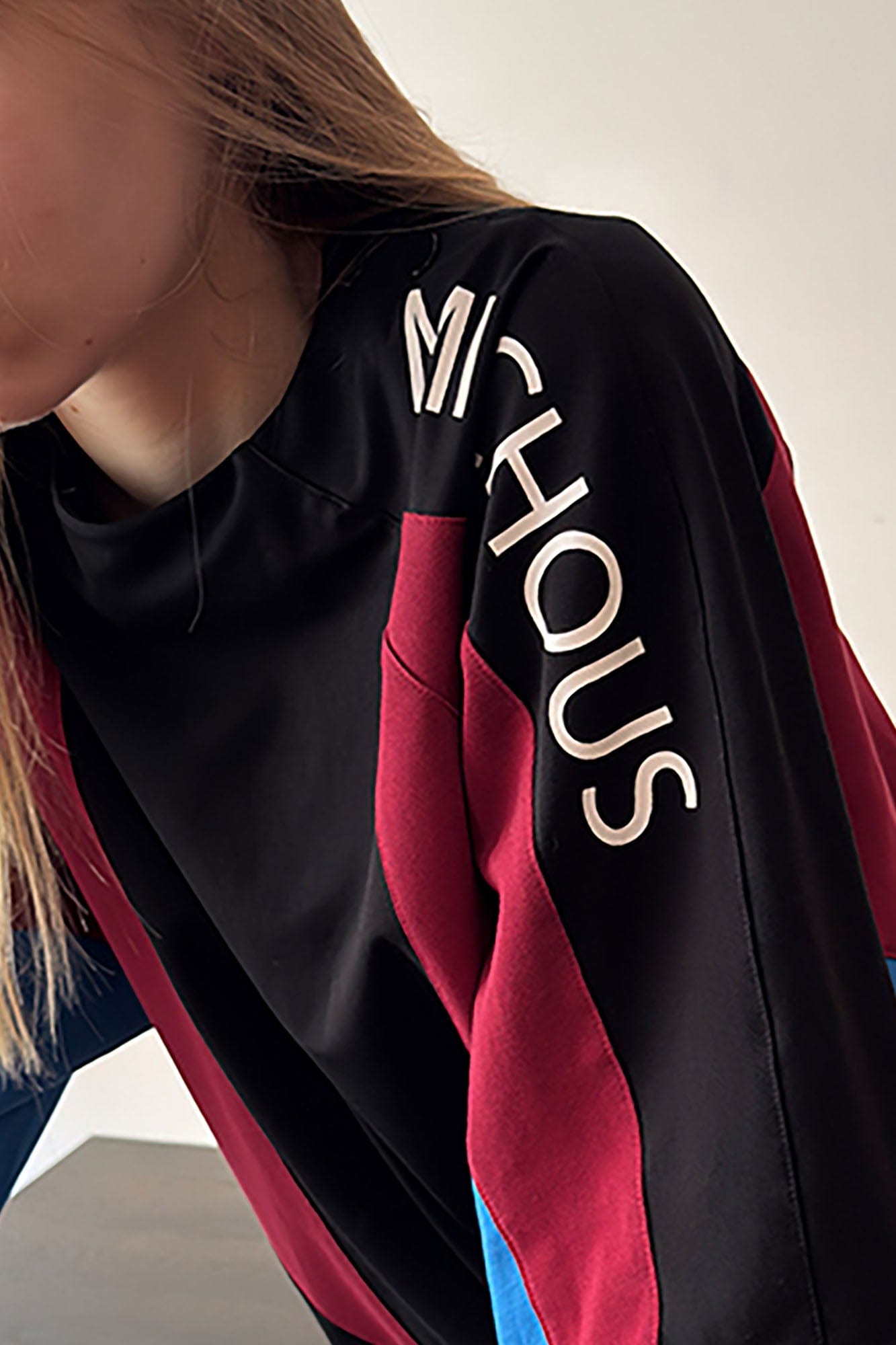 MIICHOUS Racing Contrast Panel Spliced Oversized T-Shirt
