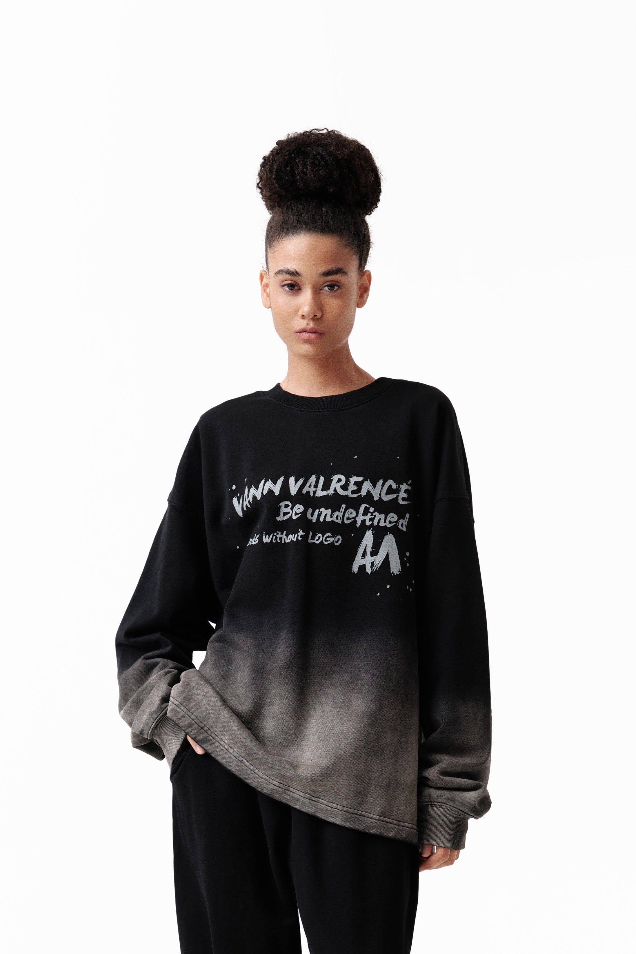 VANN VALRENCE Gradient Washed Oversized Sweatshirt