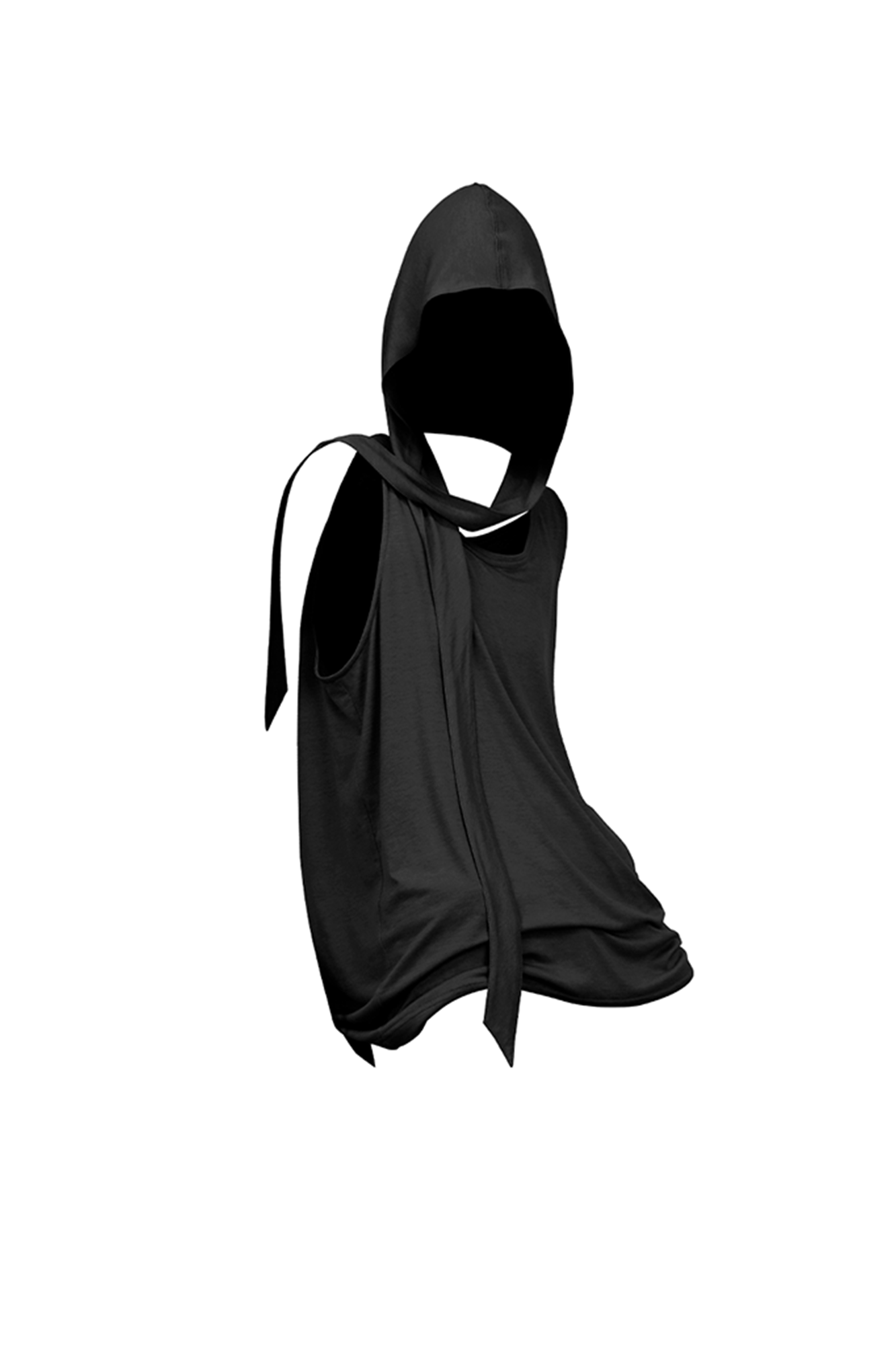 RELABEL Tencel Wool Hooded Ruched Tank Top, premium urban and streetwear designers apparel on PROJECTISR.com, RELABEL