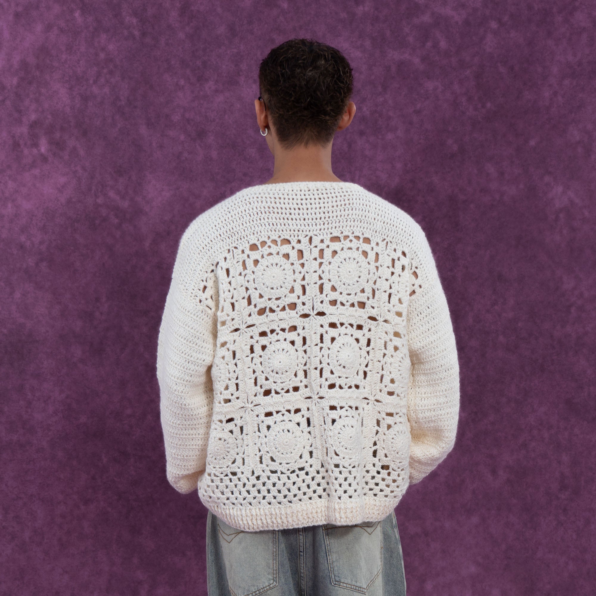CLP Granny Square Zip Crochet Cardigan