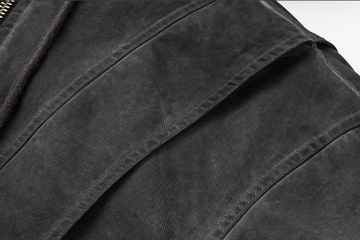 AVINMADE Washed Stitch Hooded Bomber Jacket