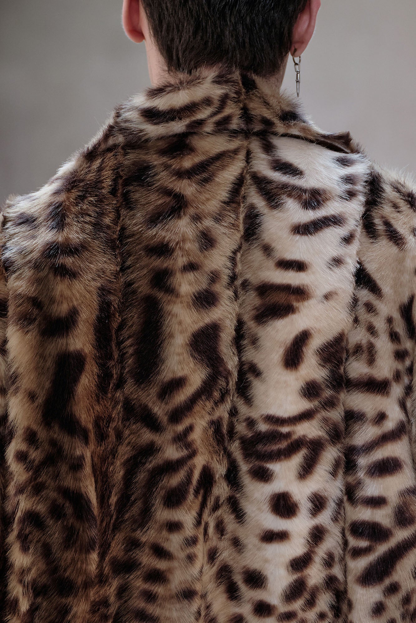 FACEONLAB Leopard Faux Fur Jacket