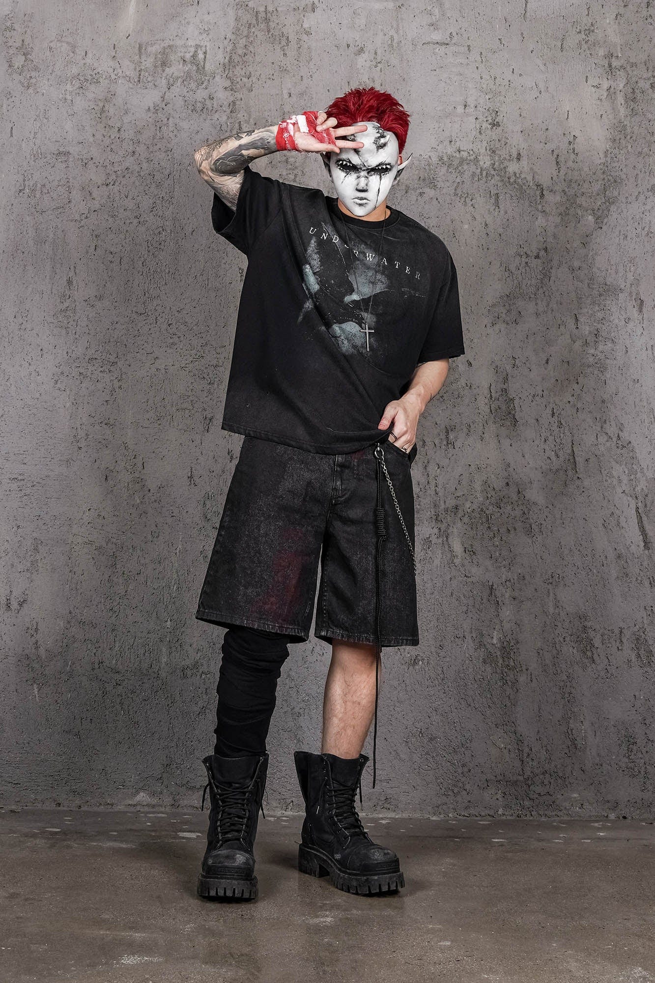 UNDERWATER The Dark Raven Distressed T-Shirt, premium urban and streetwear designers apparel on PROJECTISR.com, UNDERWATER