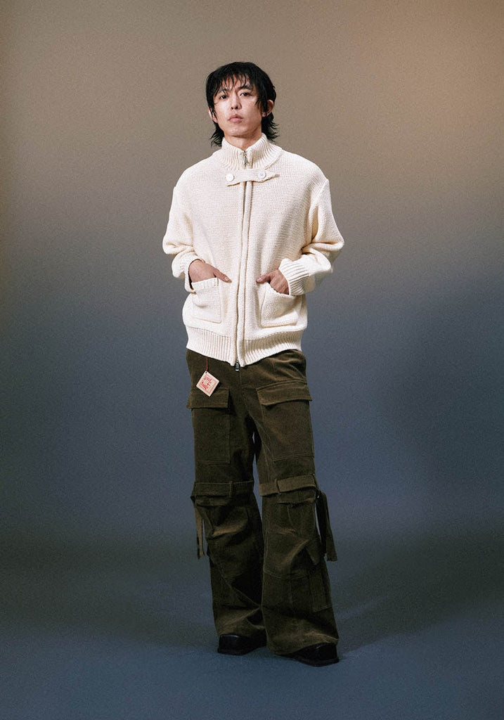 1997 POSTOFFICE Turtleneck Zip-Up Cardigan, premium urban and streetwear designers apparel on PROJECTISR.com, 1997 POSTOFFICE