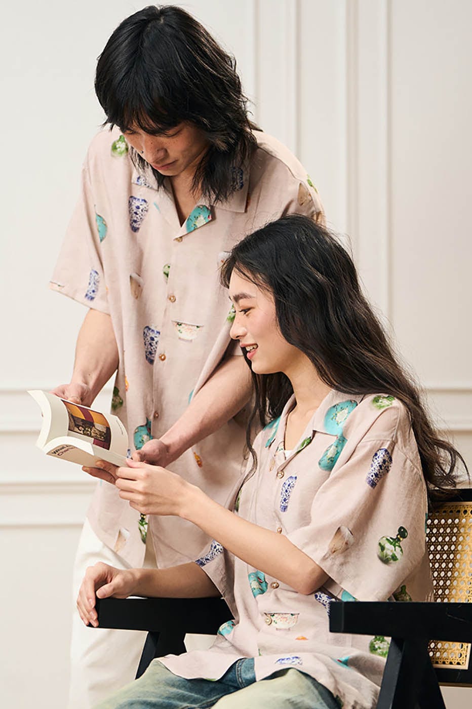 EPIC POETRY Porcelain Full-Print Half Shirt