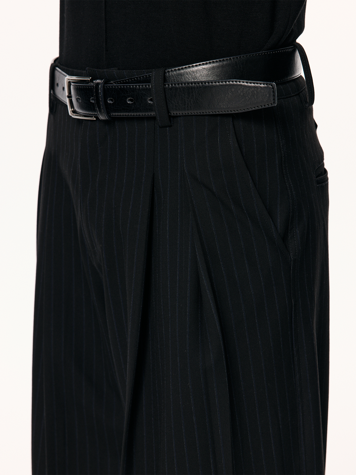 KREATE Pleated Striped Adjustable Wide-Leg Trousers