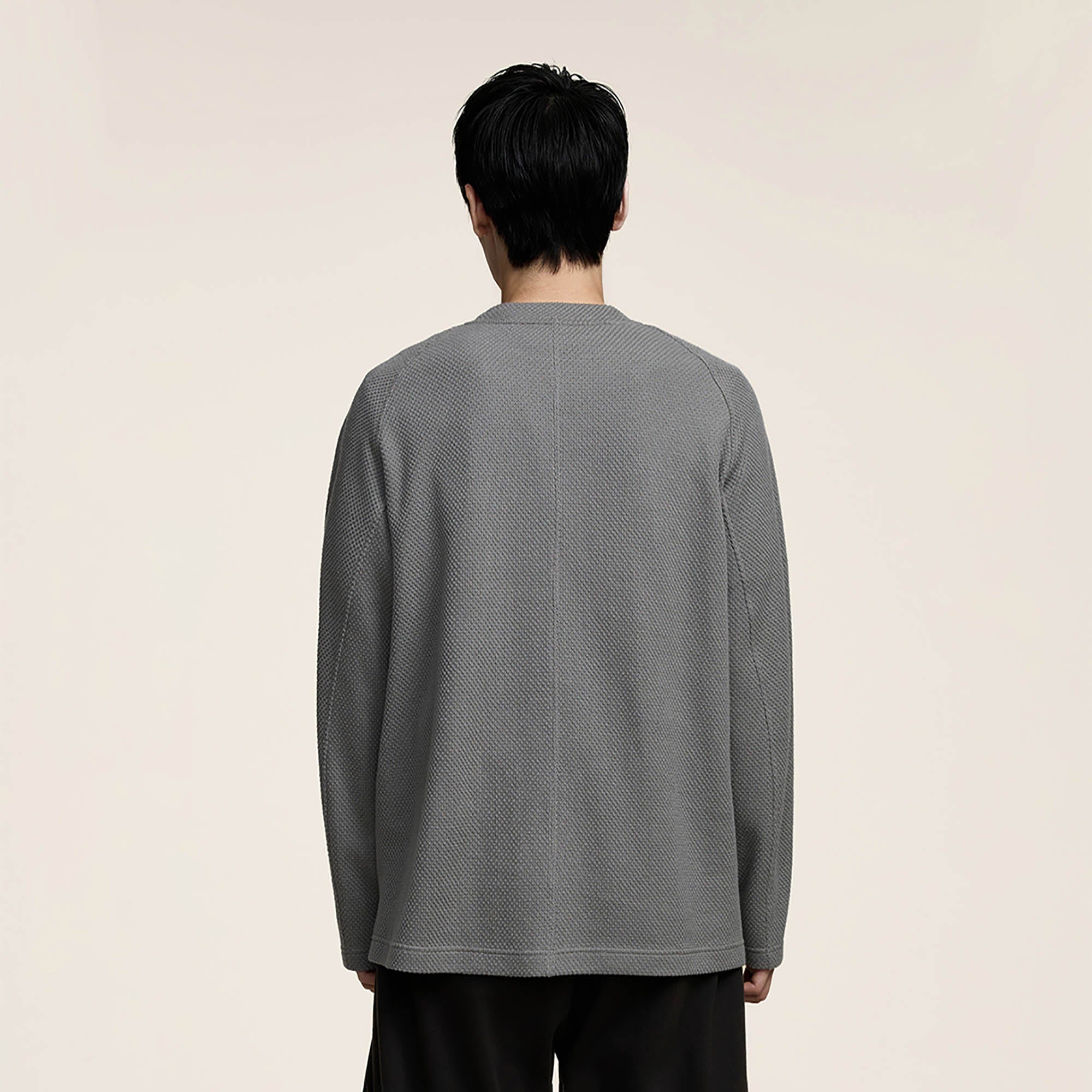 OPICLOTH Essential Spliced Textured Sweatshirt