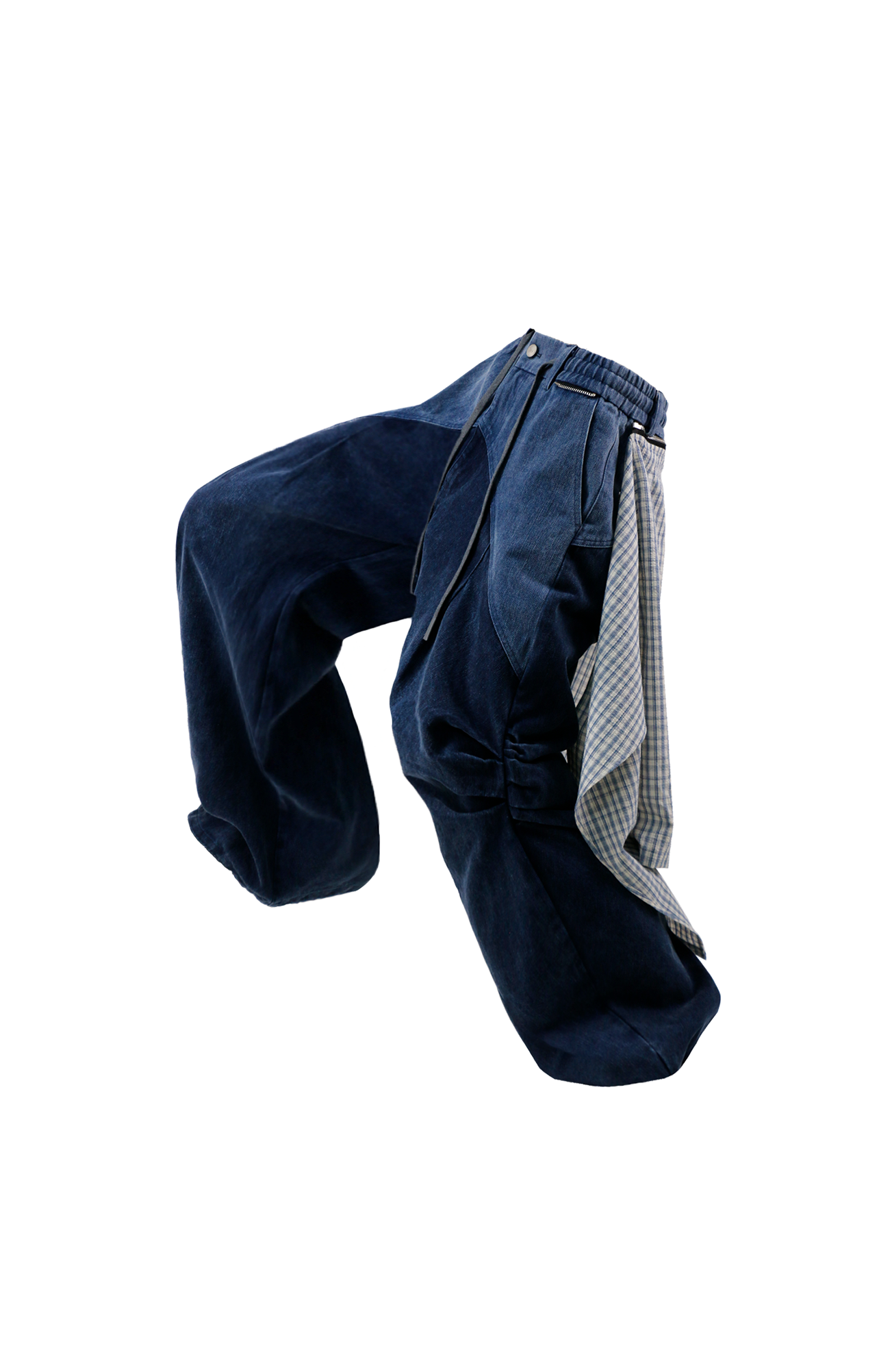 RELABEL Detachable Washed Pleated Jeans