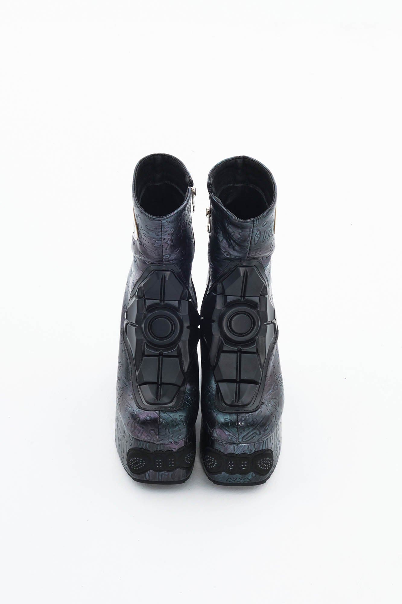 EMBRYO Modern Tribal Tactical Heeled Boots, premium urban and streetwear designers apparel on PROJECTISR.com, EMBRYO