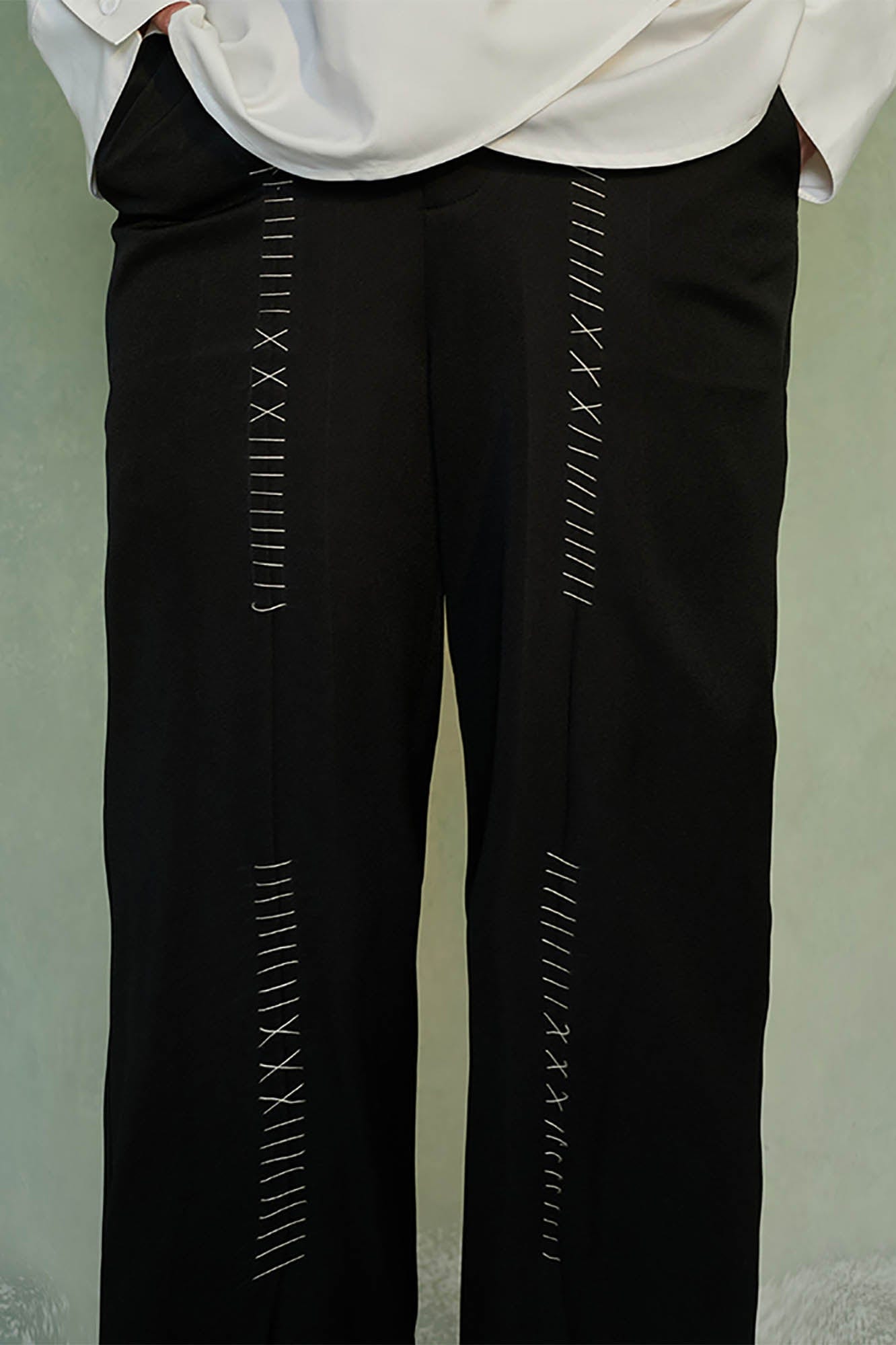 JIECHI Center Stitch Straight-Leg Pants, premium urban and streetwear designers apparel on PROJECTISR.com, JIECHI