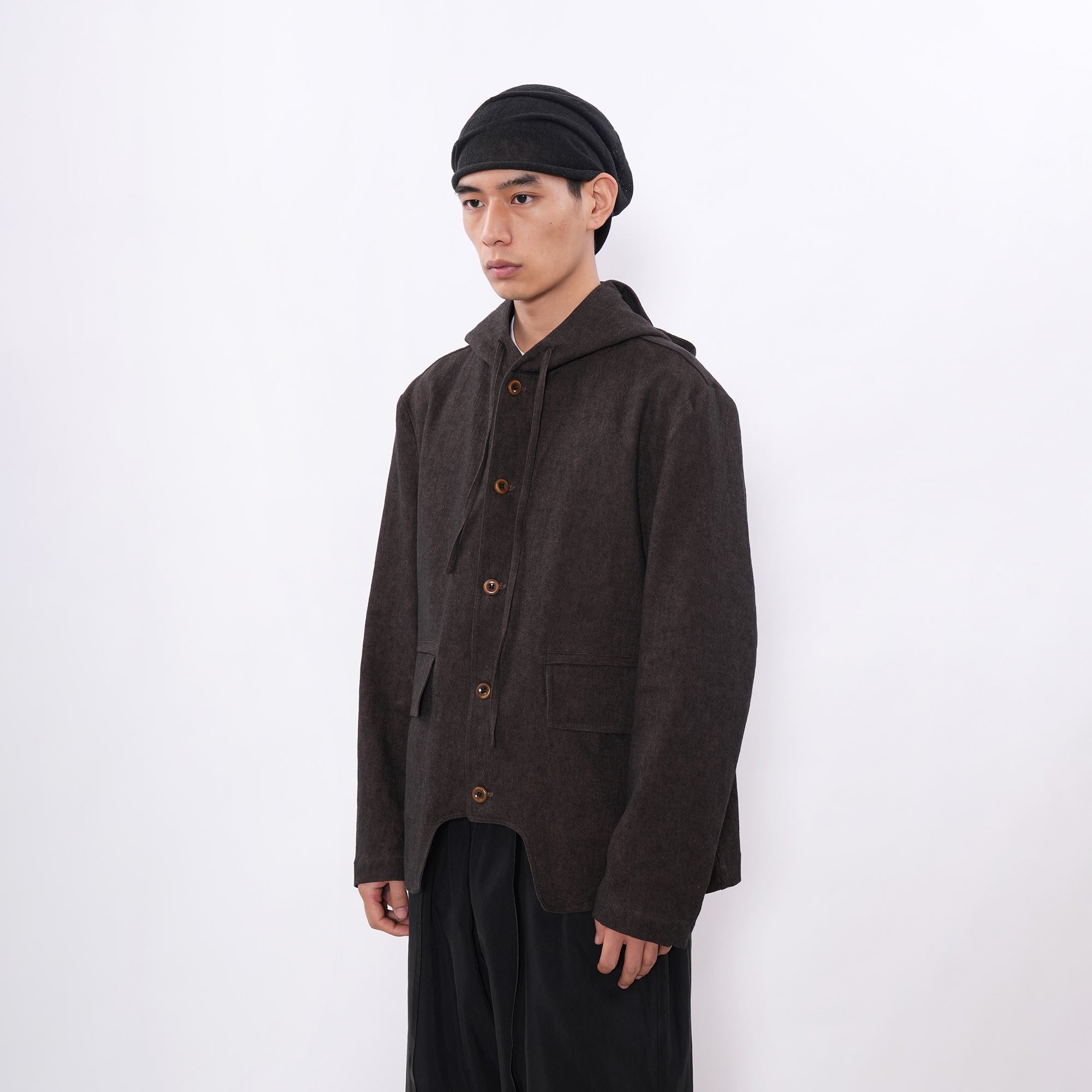 7440 37 1 Linen-Cotton Drawstring Hooded Blazer, premium urban and streetwear designers apparel on PROJECTISR.com, 7440 37 1