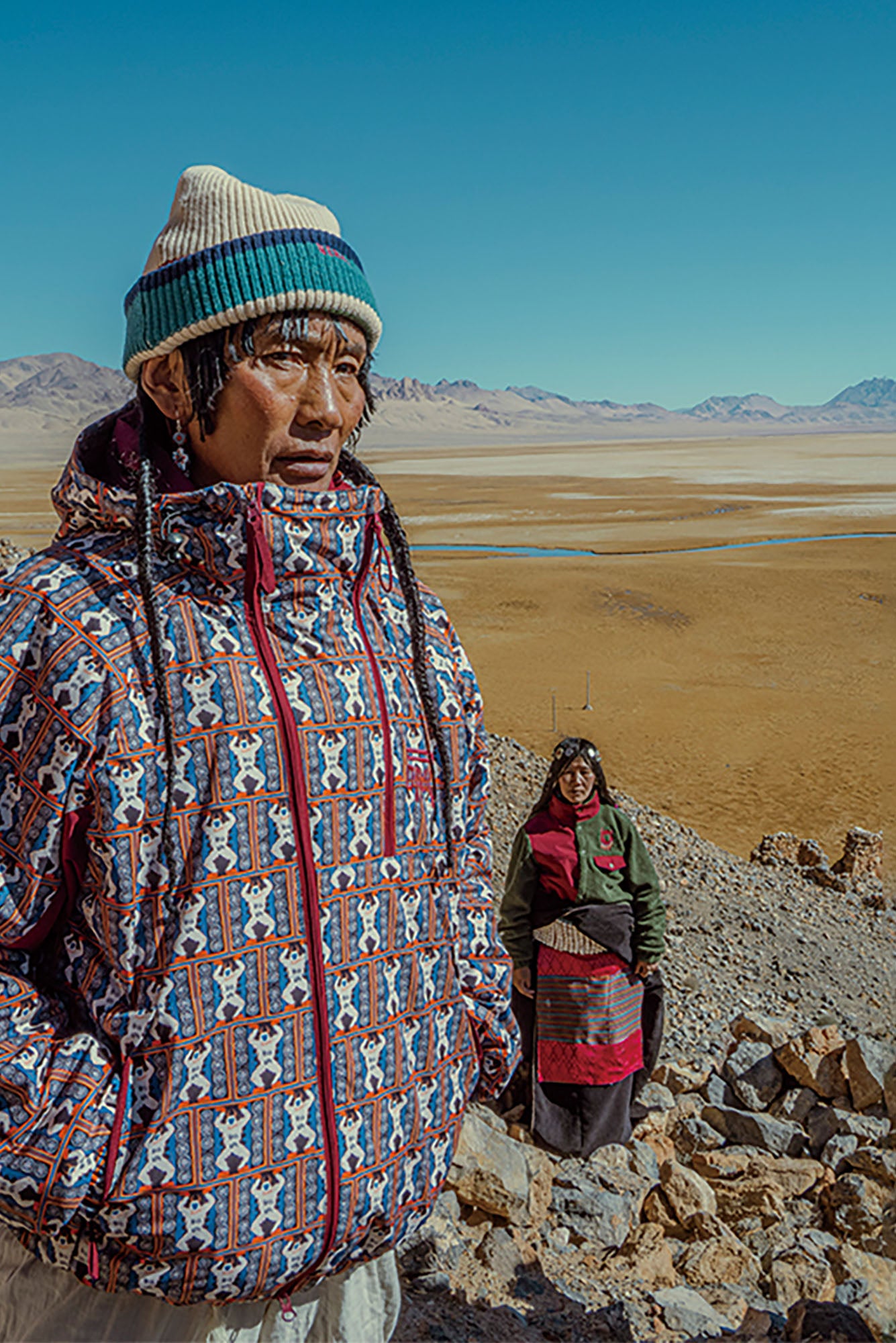 NERHI Contrast Stripe Knit Beanie