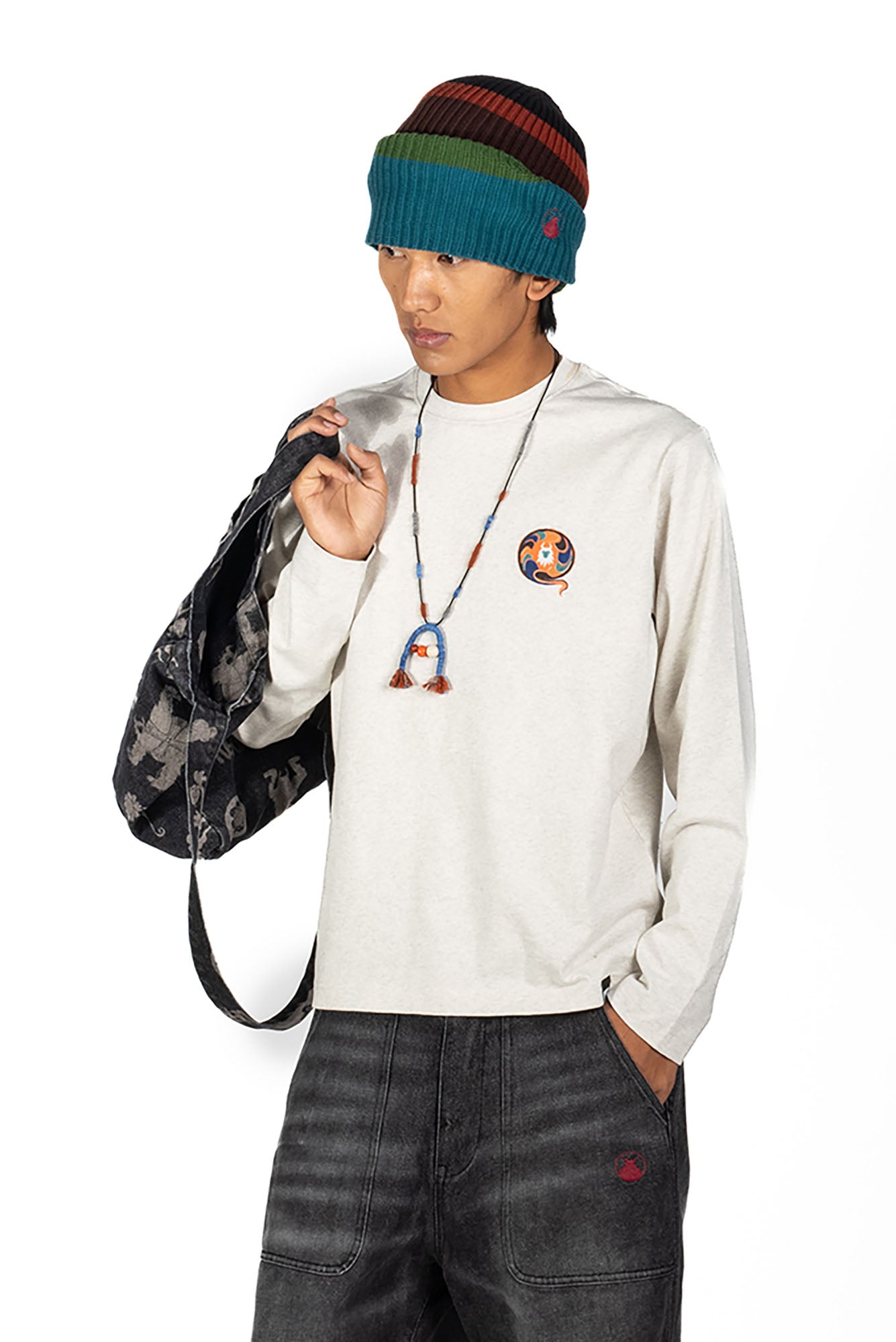 NERHI Tribal Totem Full-Print Shoulder Bag