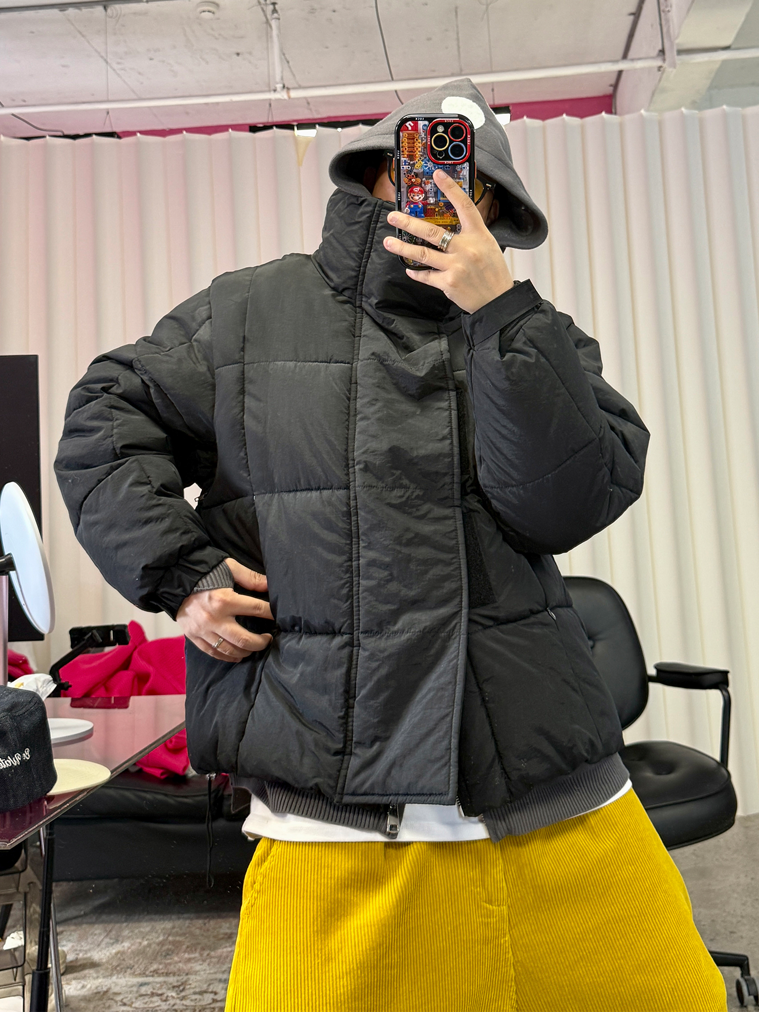 ME DA IGUAL Detachable Sleeve Stand-Collar Quilted Jacket