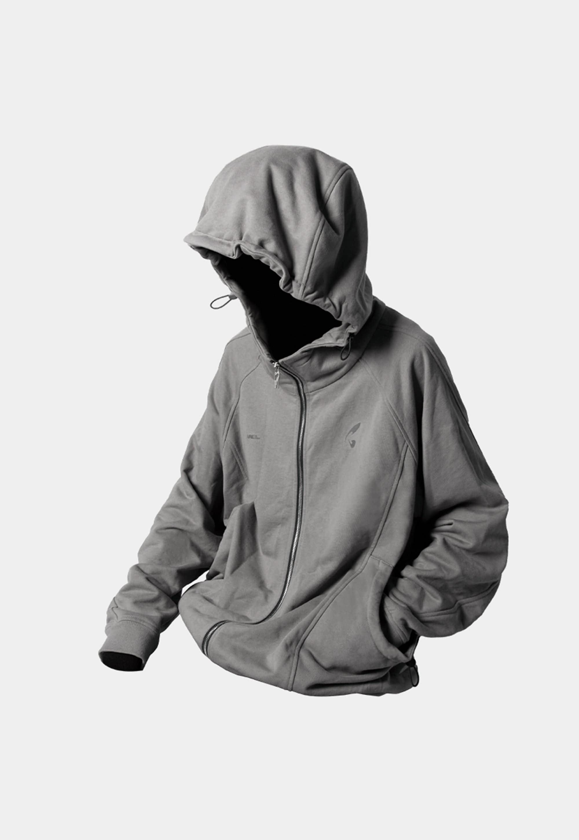 RELABEL Spliced Zipper Pocket Zip-Up Hoodie