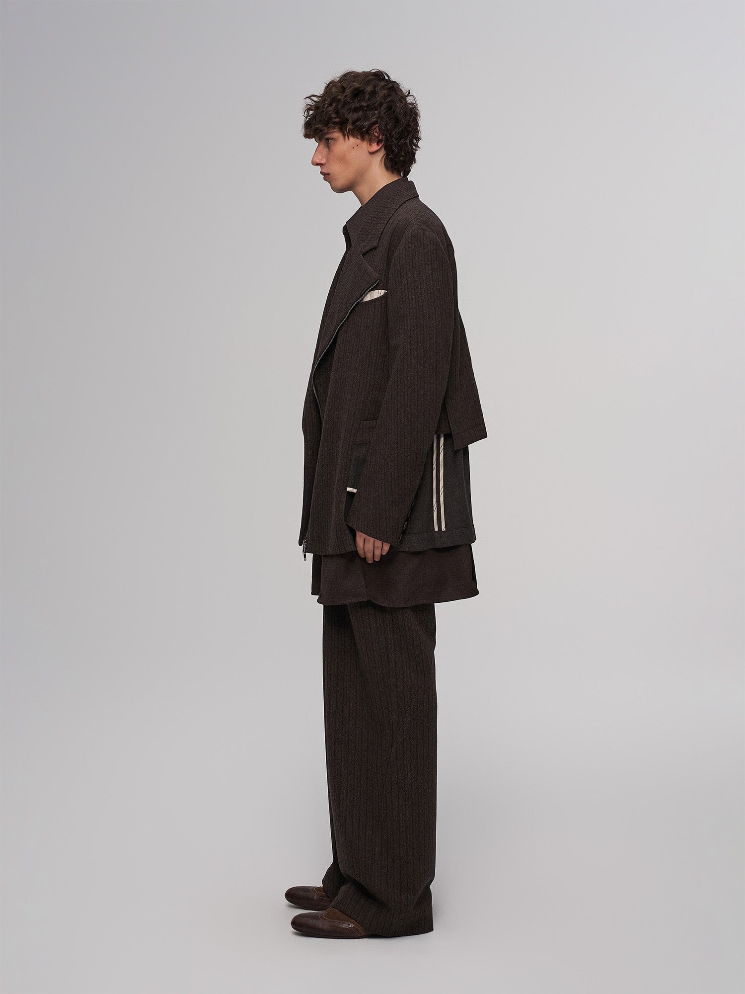 ILNya Nieternite Nifutur Wool-Blend Layered Sash Panel Blazer