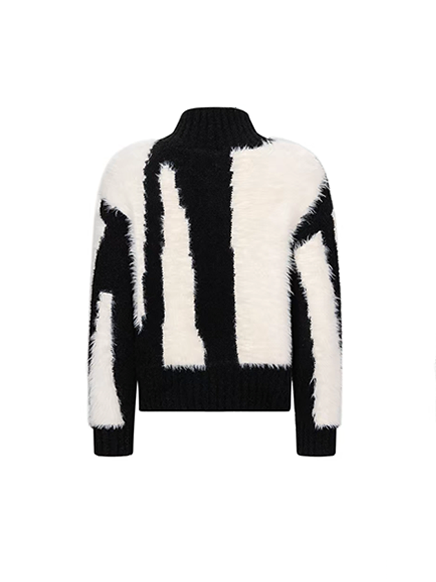 TIWILLTANG Fuzzy Faux-Mink Contrast Sweater, premium urban and streetwear designers apparel on PROJECTISR.com, TIWILLTANG