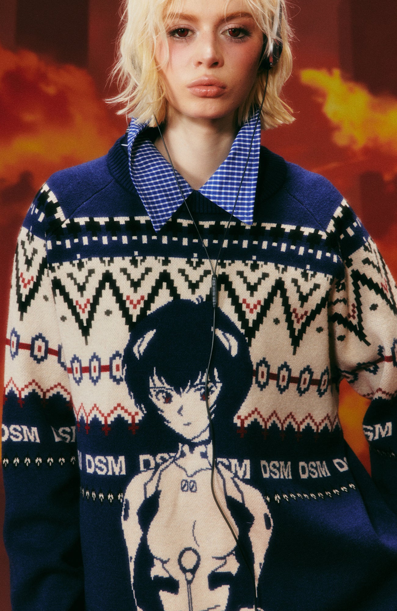 DONSMOKE x EVA Jacquard Graphic Sweater