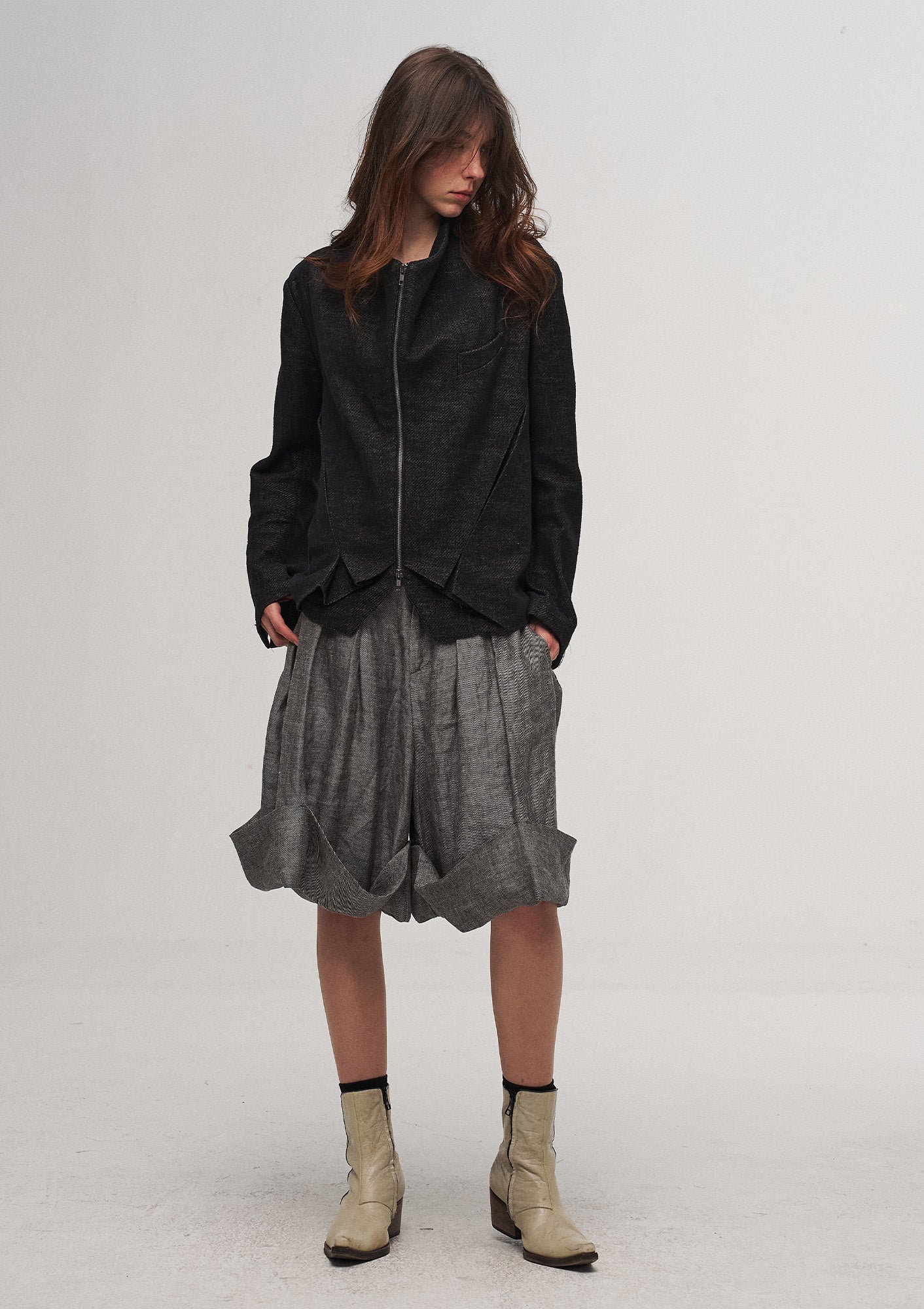ILNya Nieternite Nifutur Double-Layer Weave Linen Jacket Black, premium urban and streetwear designers apparel on PROJECTISR.com, ILNya Nieternite Nifutur