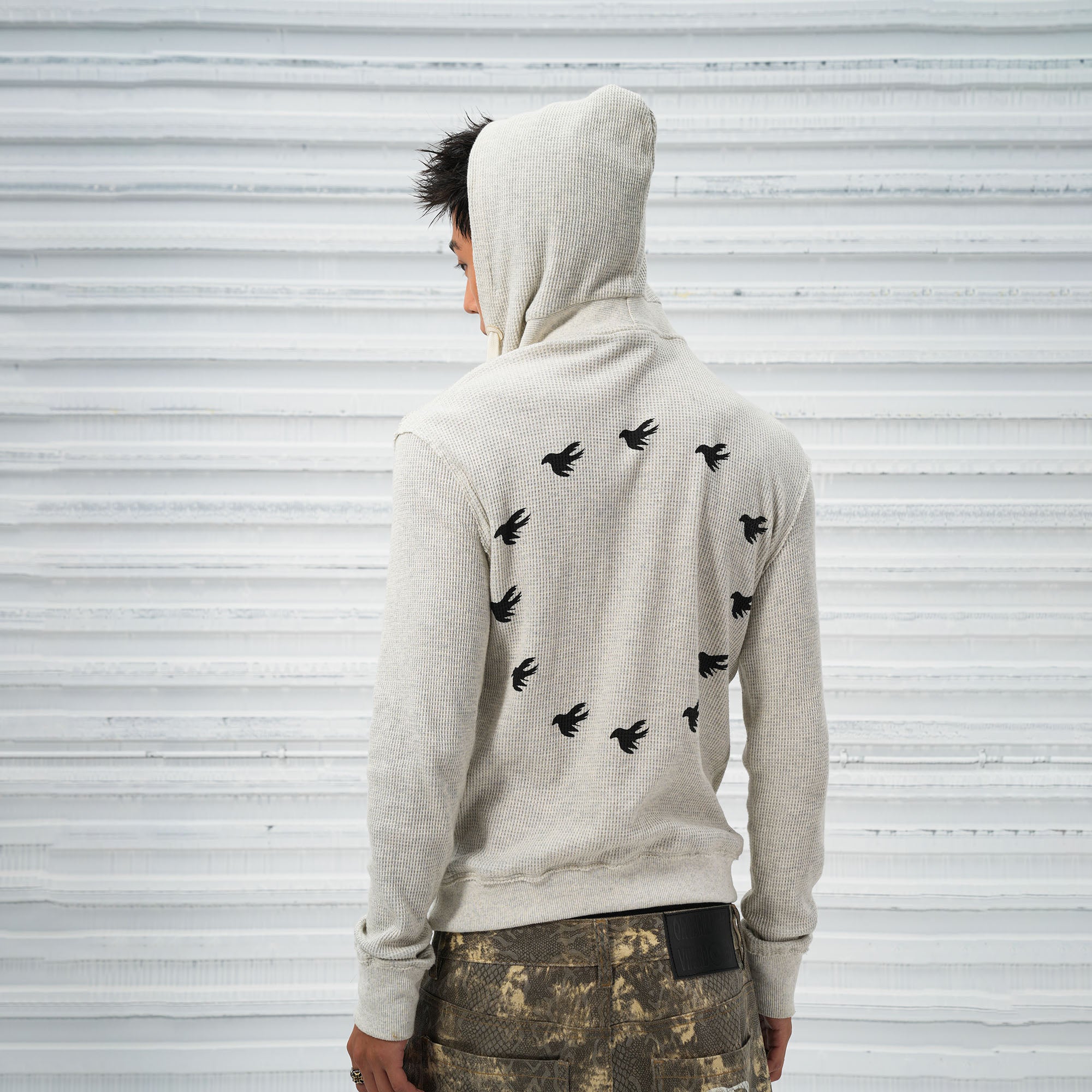 VINKID Pigeon Circle Waffle Half-Zip Hoodie, premium urban and streetwear designers apparel on PROJECTISR.com, VINKID