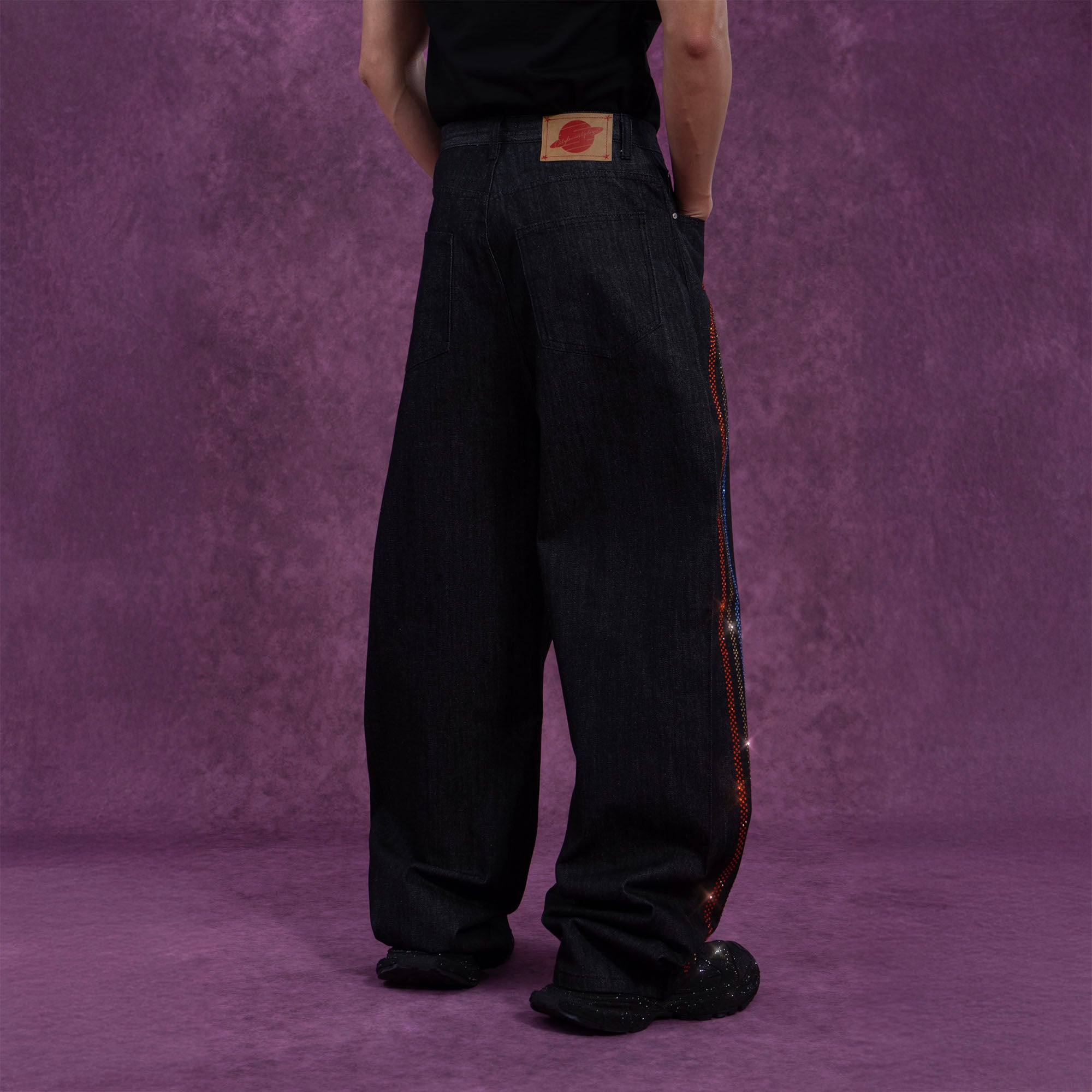 CLP Rainbow Diamond Balloon-Leg Raw Jeans, premium urban and streetwear designers apparel on PROJECTISR.com, CLP