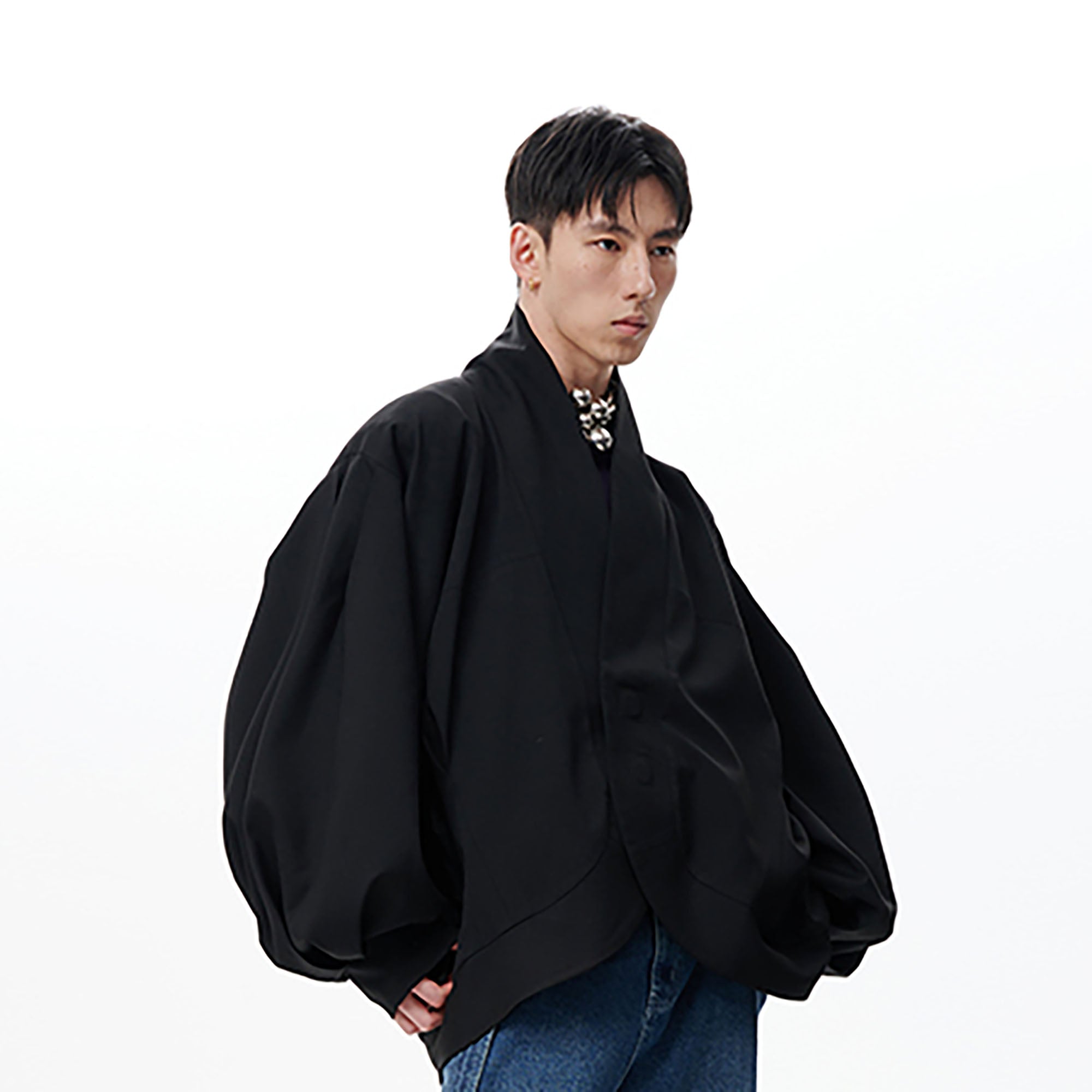 TUIMU Structured Lantern Sleeve Oversized Jacket, premium urban and streetwear designers apparel on PROJECTISR.com, TUIMU