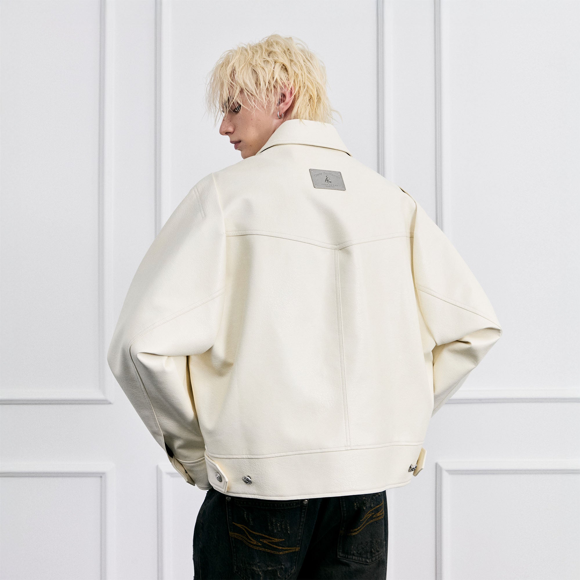 FACEONLAB Badge PU Utility Jacket