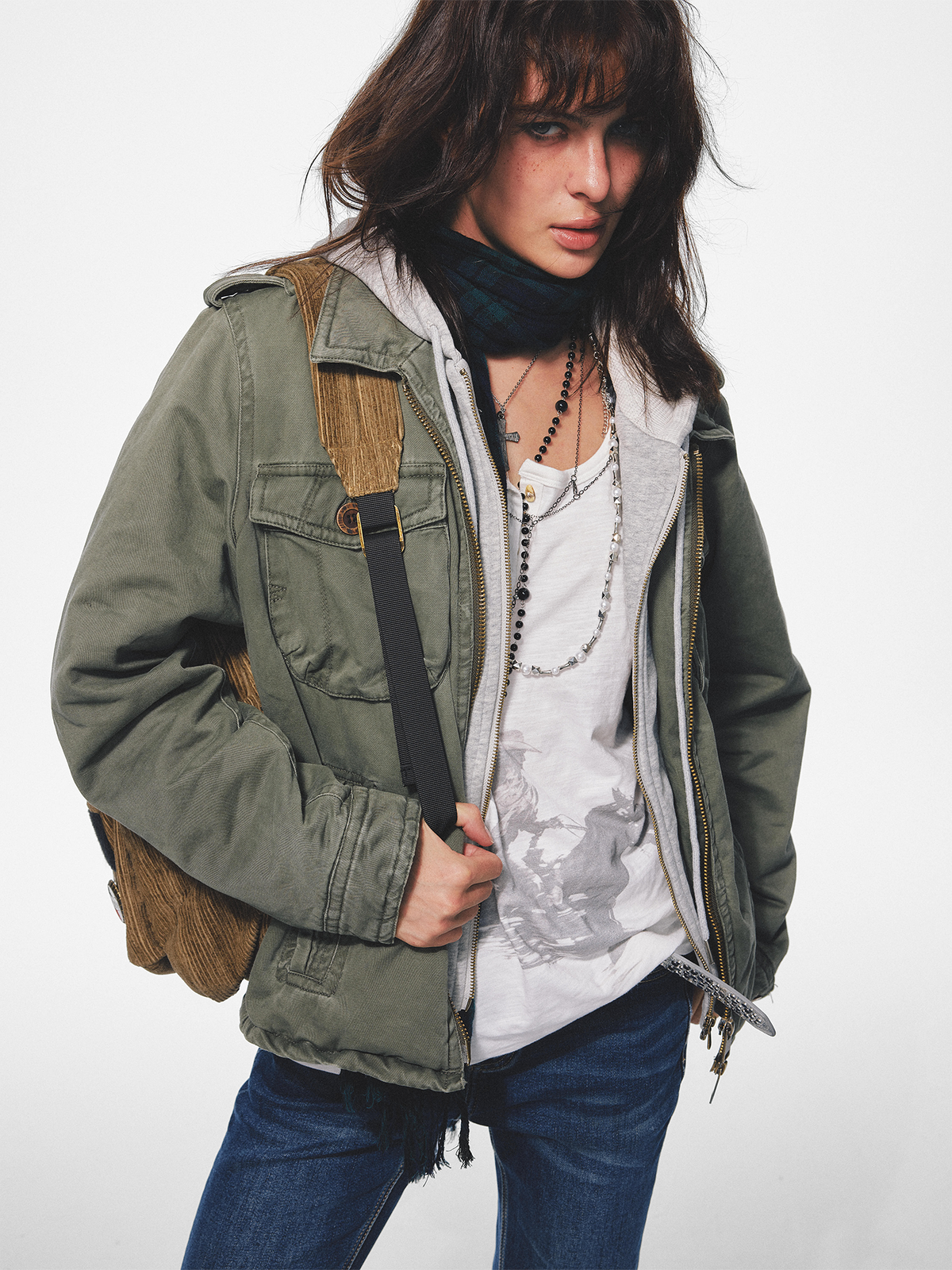 TRECLUB Retro Military Layered Lapel Cotton-Padded Jacket, premium urban and streetwear designers apparel on PROJECTISR.com, TRECLUB