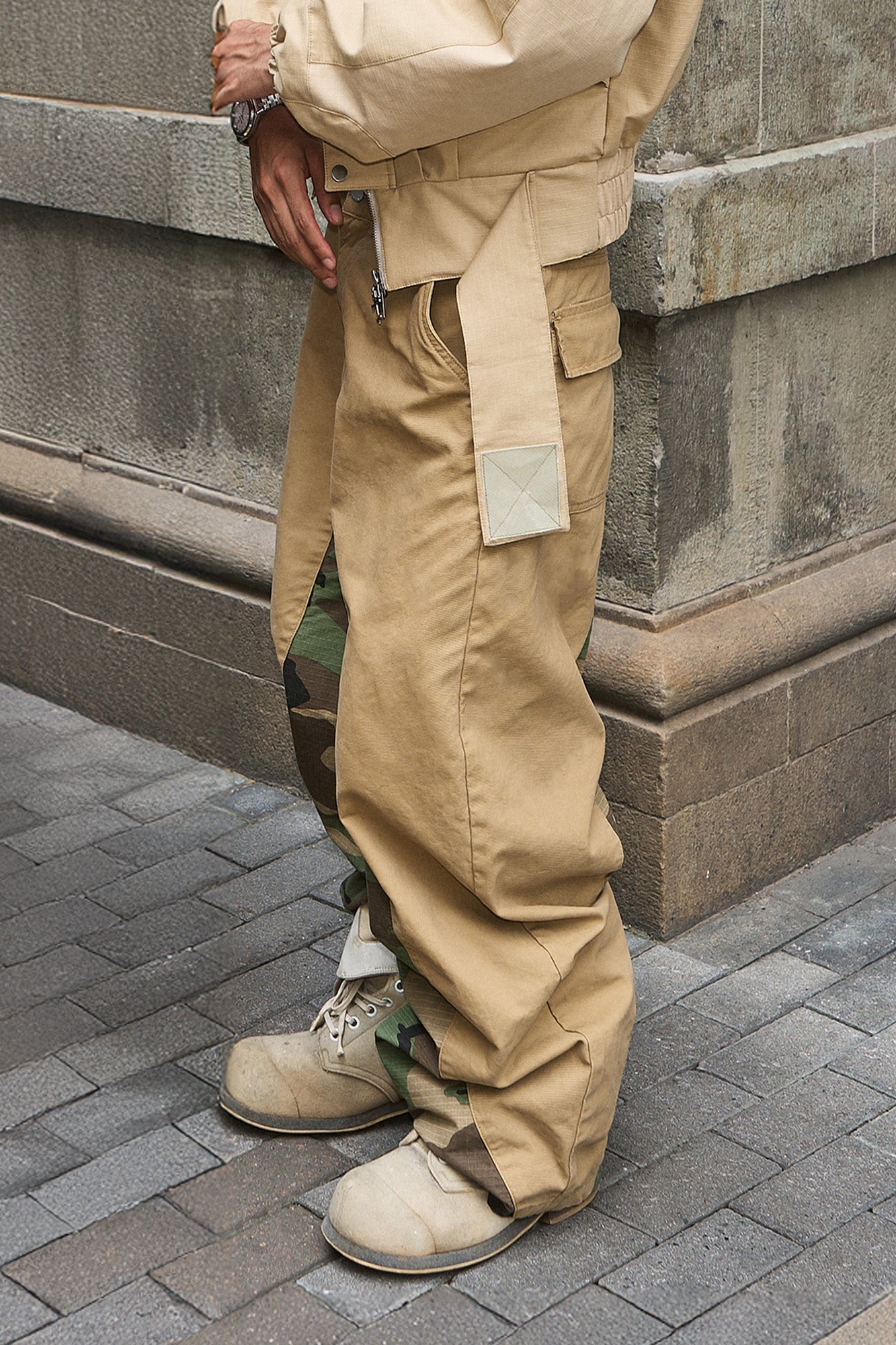 STEEPC Camo-Spliced Baggy Pants