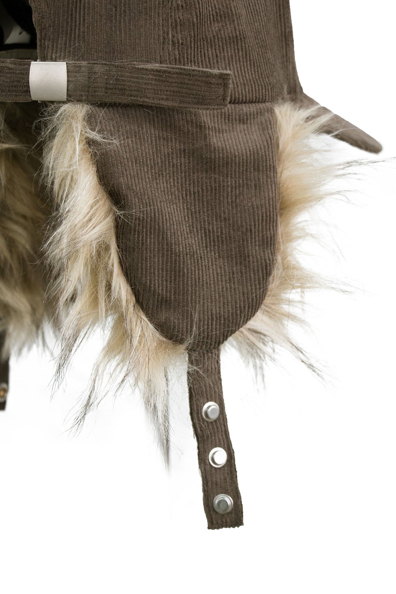 RELABEL Faux-Fur Earflaps Corduroy Cap