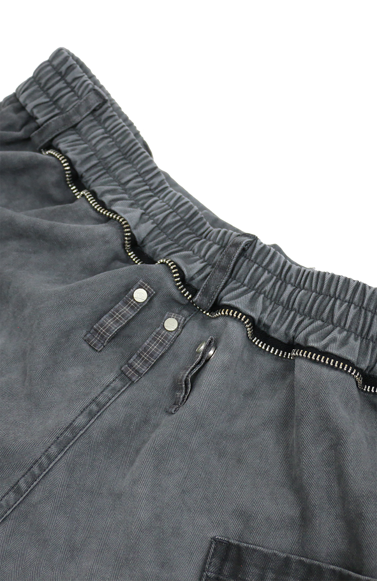 RELABEL Gradient Wash Denim Panel Balloon Pants Gray